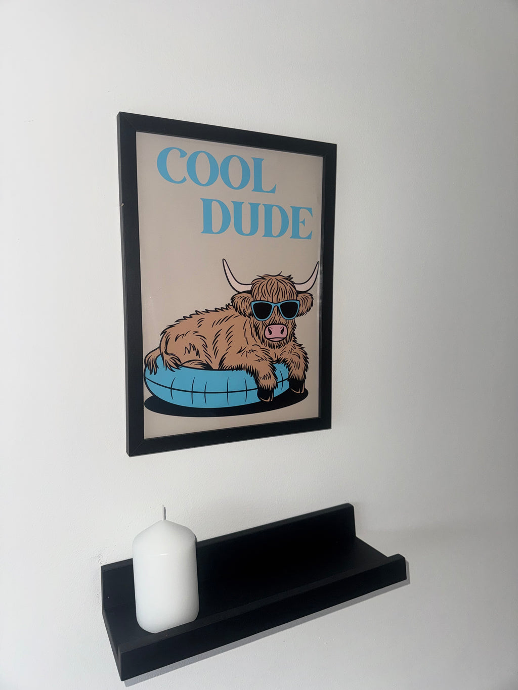 Highland Cow Cool Dude Print | A4