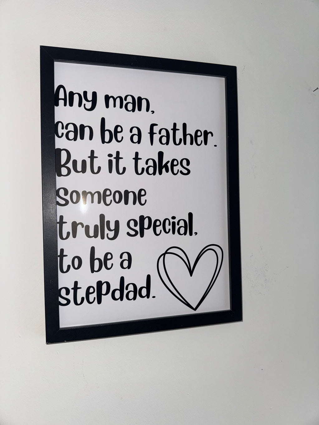 Step Dad Typography Print Black&White| Father's Day Gift | A4 Print