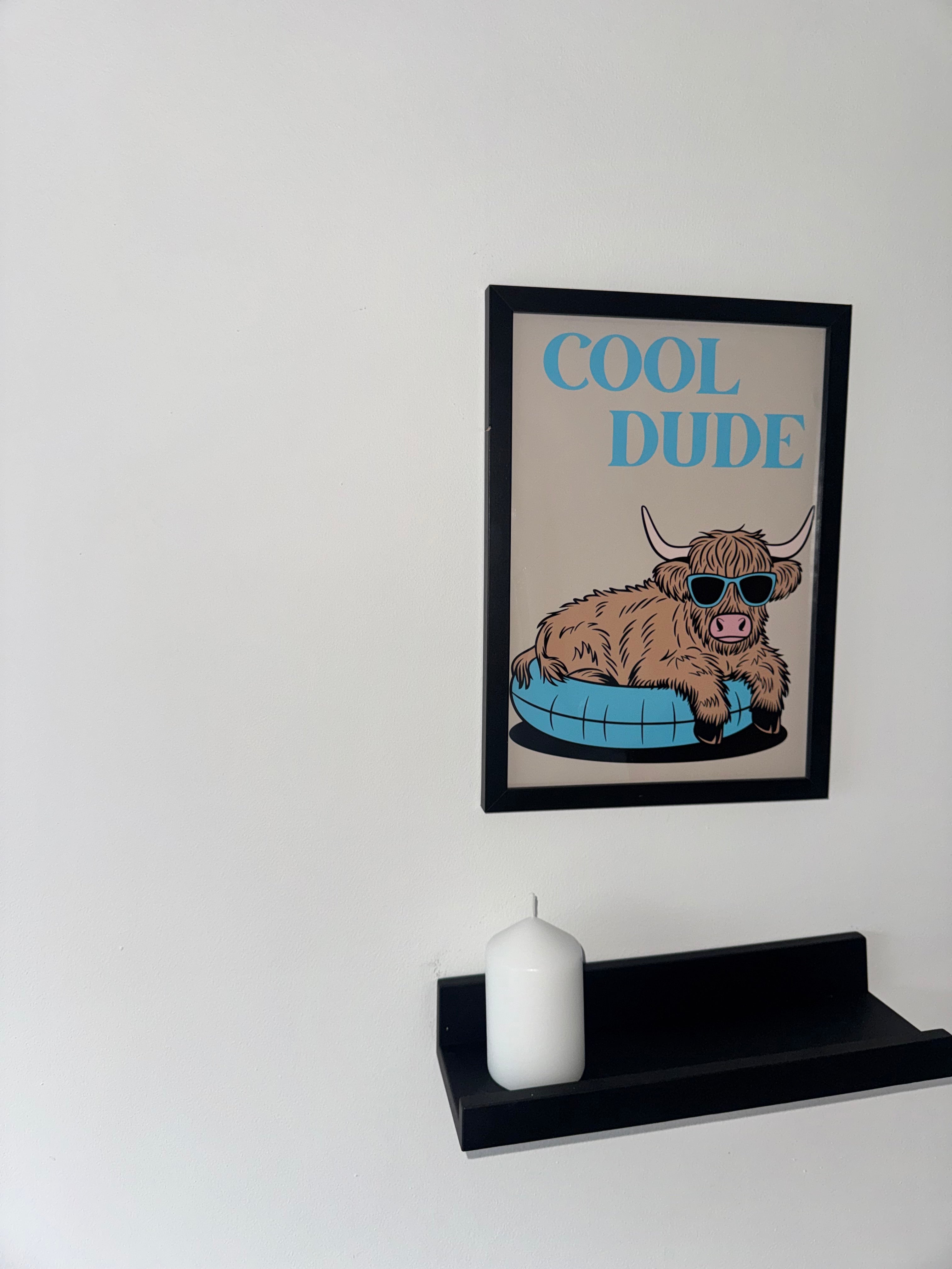 Highland Cow Cool Dude Print | A4