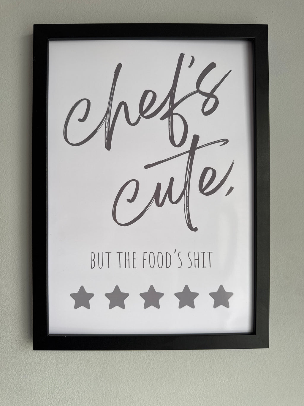 Chefs Cute - But the foods shit - Minimalistic Typography - A4 Print