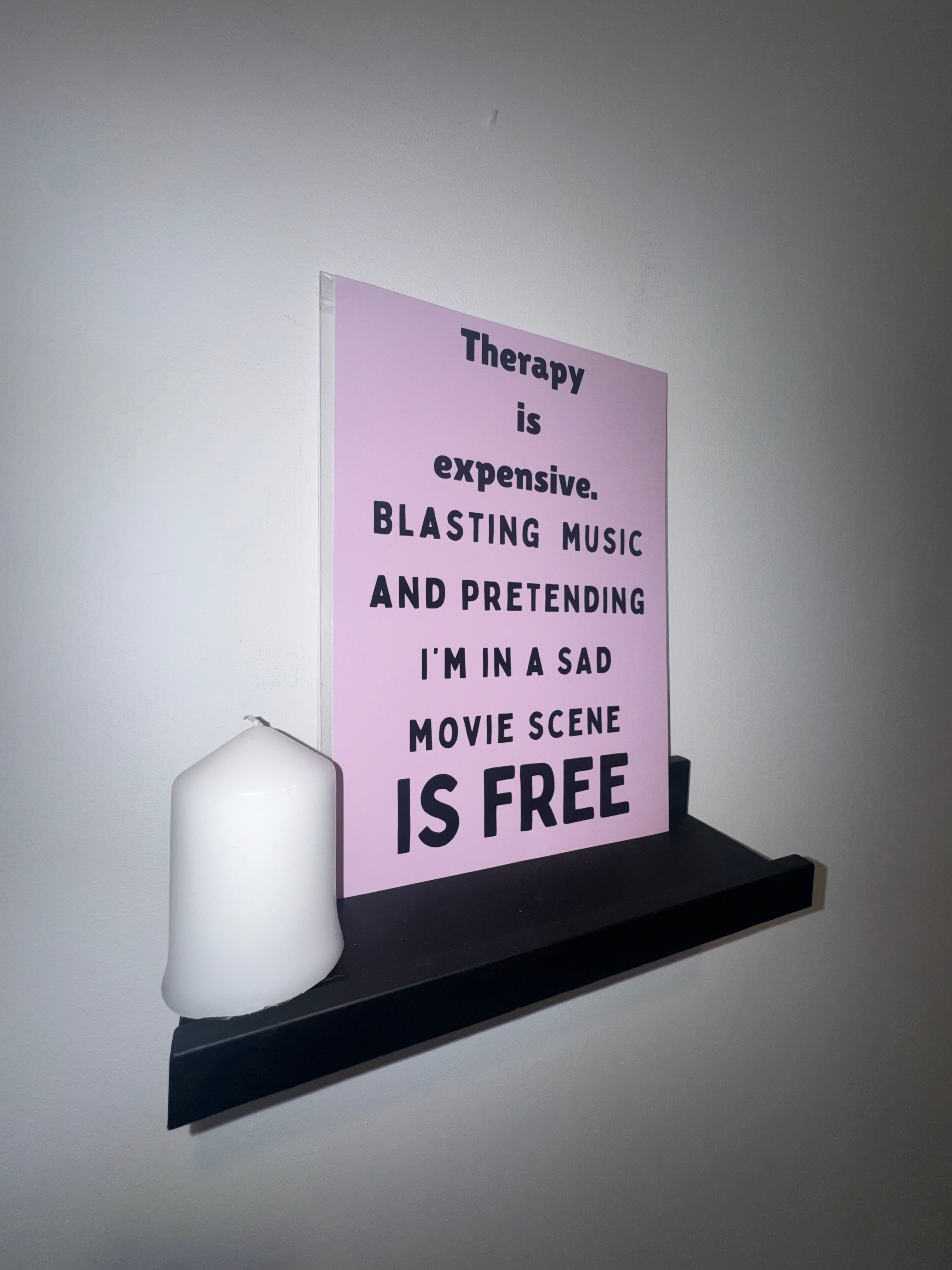 A4 Print | Therapy is expensive | Funny Typography | 3 Options | Framed or Unframed