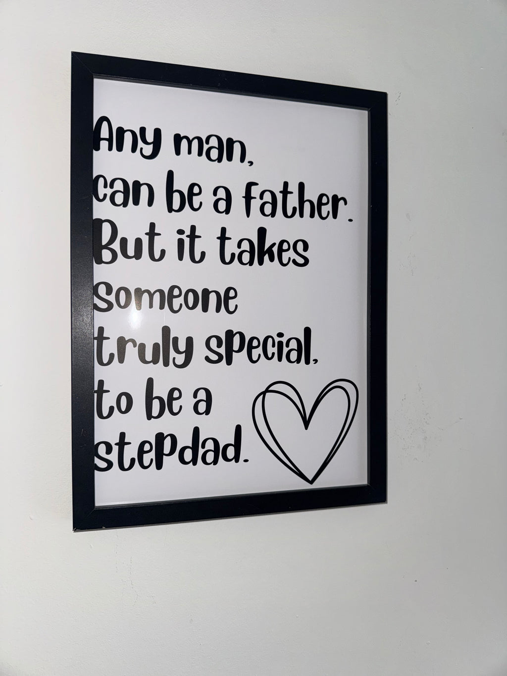 Step Dad Typography Print Black&White| Father's Day Gift | A4 Print