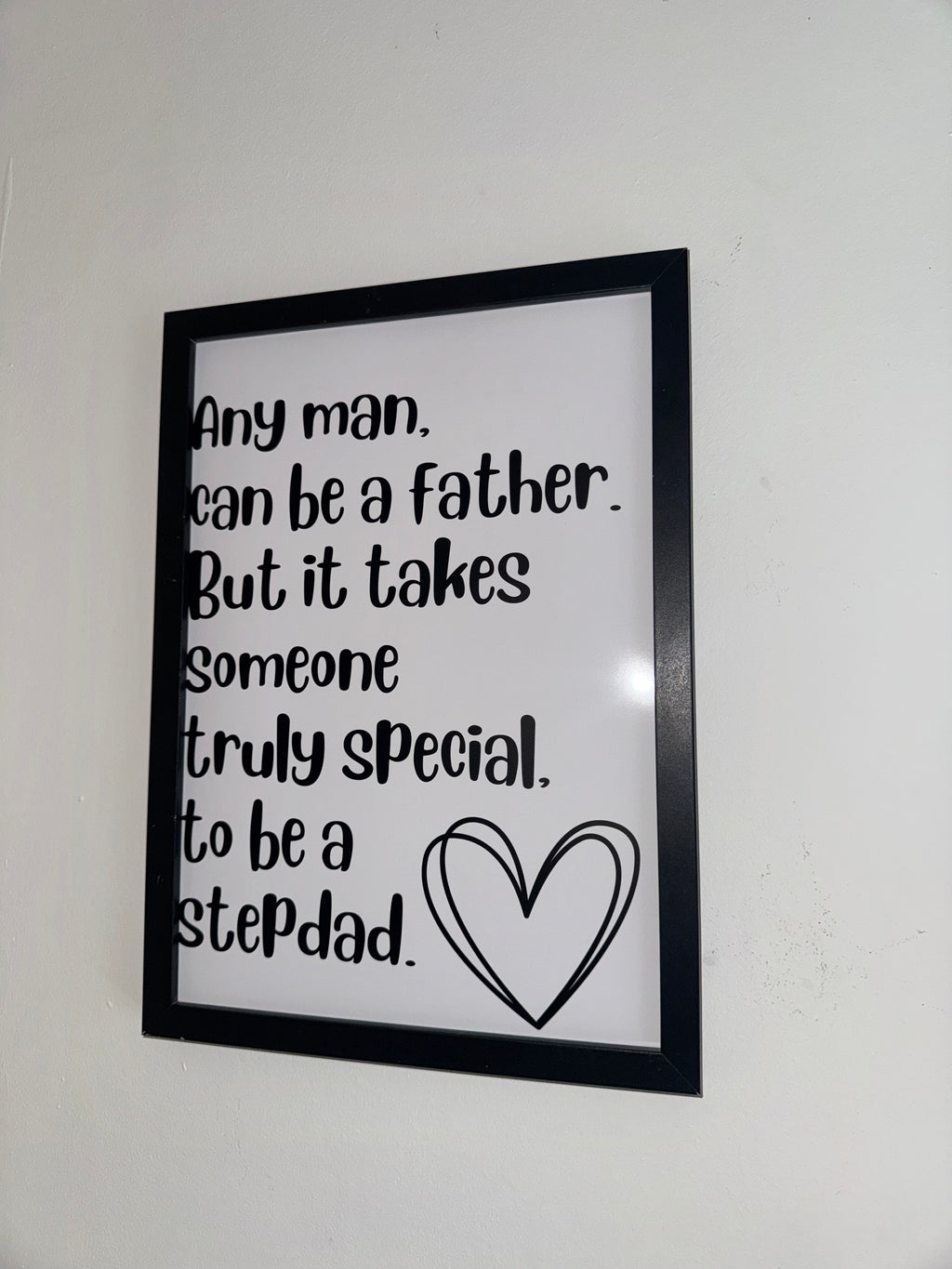 Step Dad Typography Print Black&White| Father's Day Gift | A4 Print