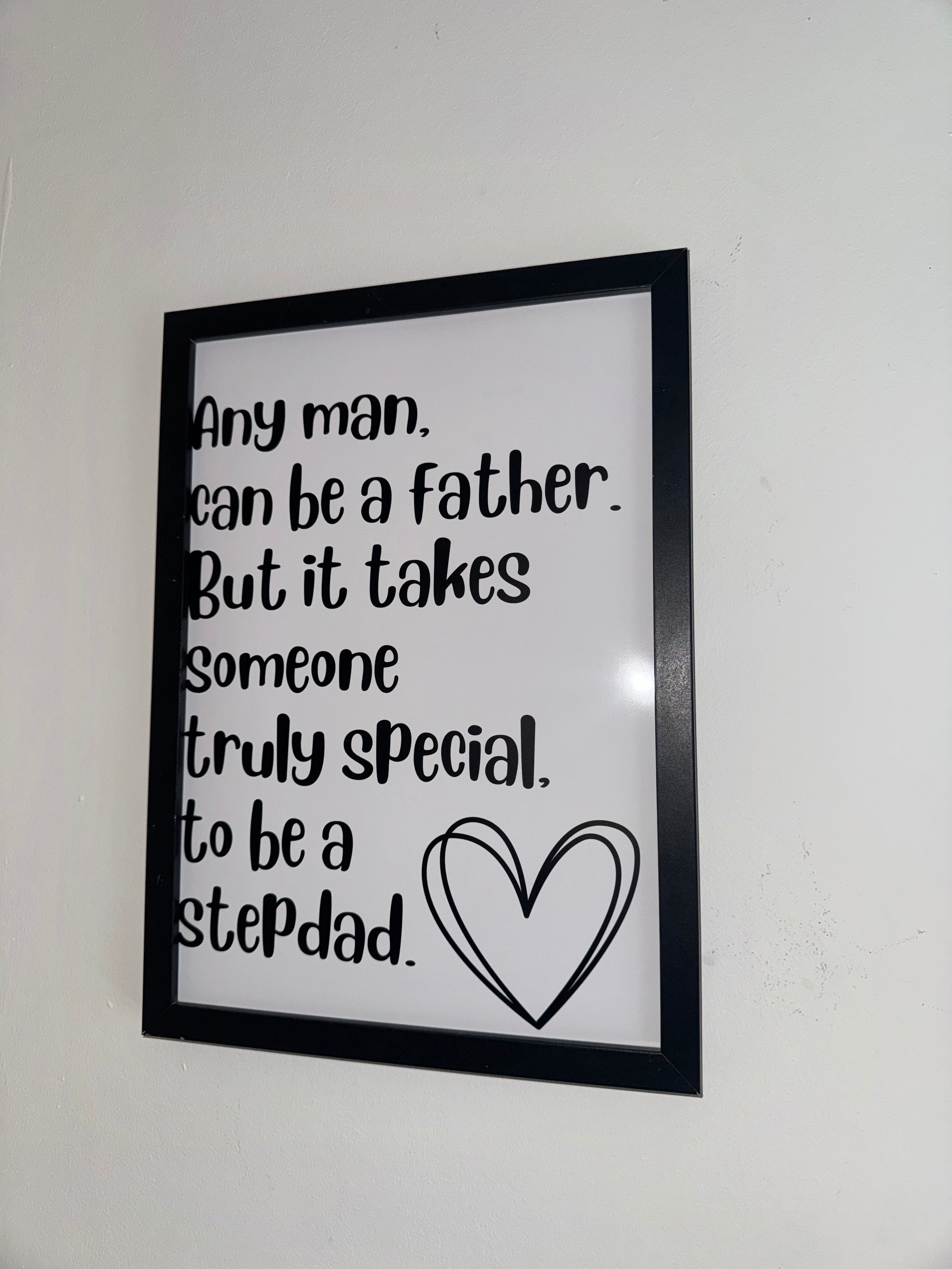Step Dad Typography Print Black&White| Father's Day Gift | A4 Print