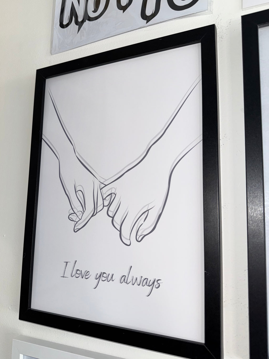 I love you always - Minimalistic Grey & Off White Typography - A4 Print