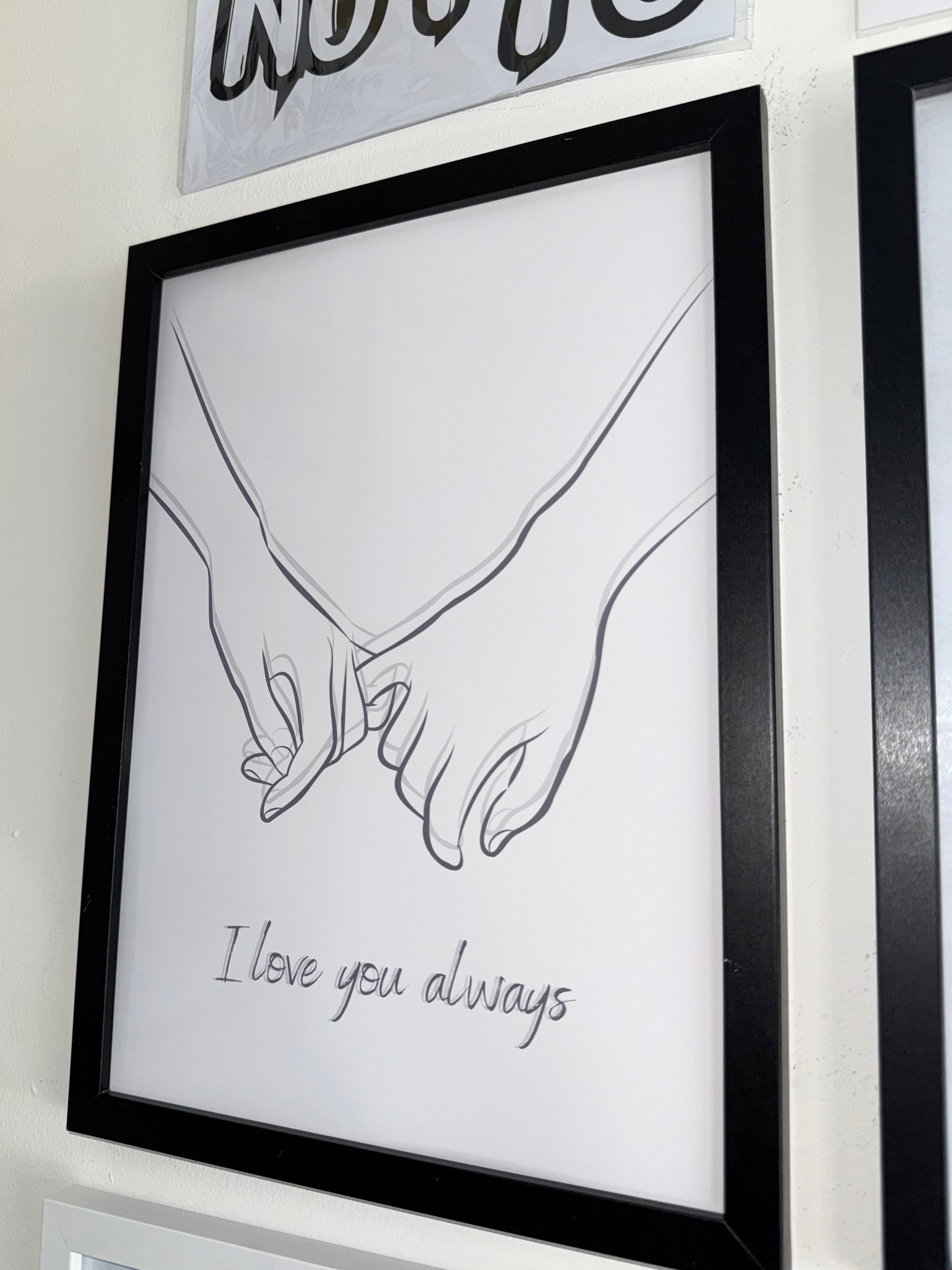 I love you always - Minimalistic Grey & Off White Typography - A4 Print
