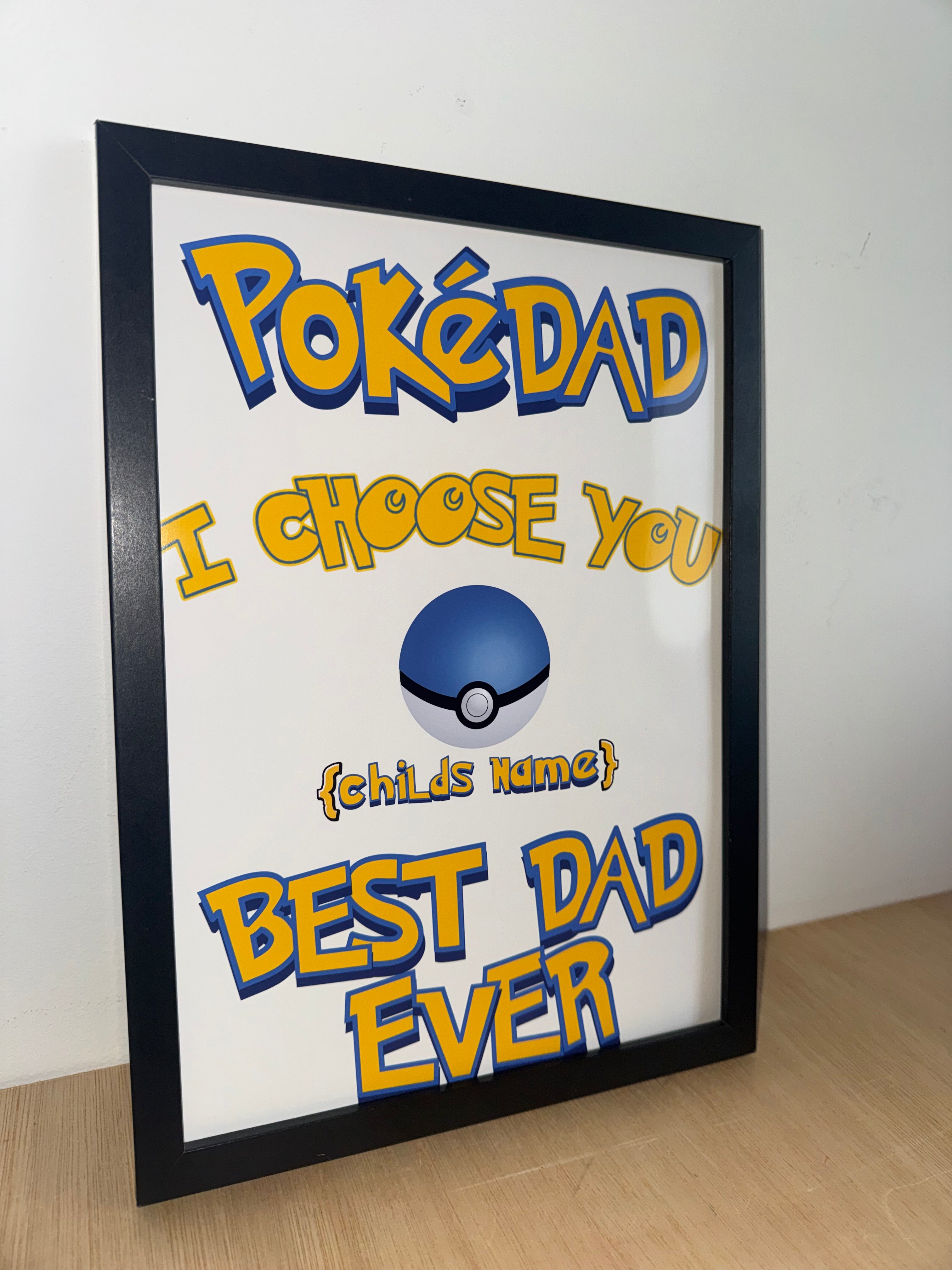 Personalised Pokédad Father's Day Print - A4 - Up to 3 Children