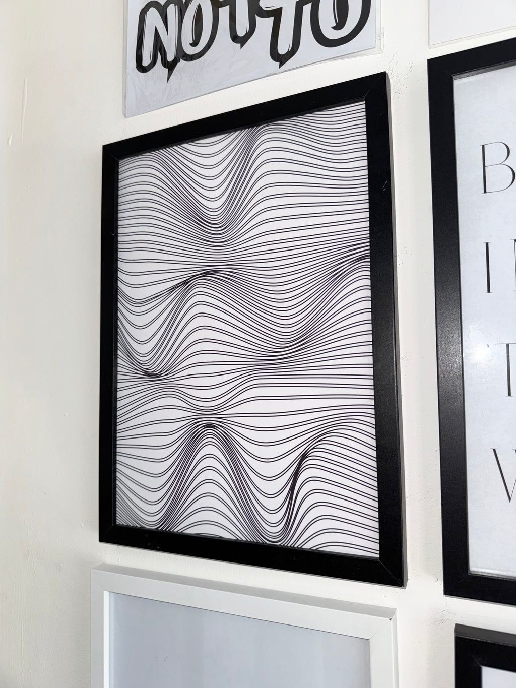 Optical.4 - Off White & Black Minimalistic  - A4 Print