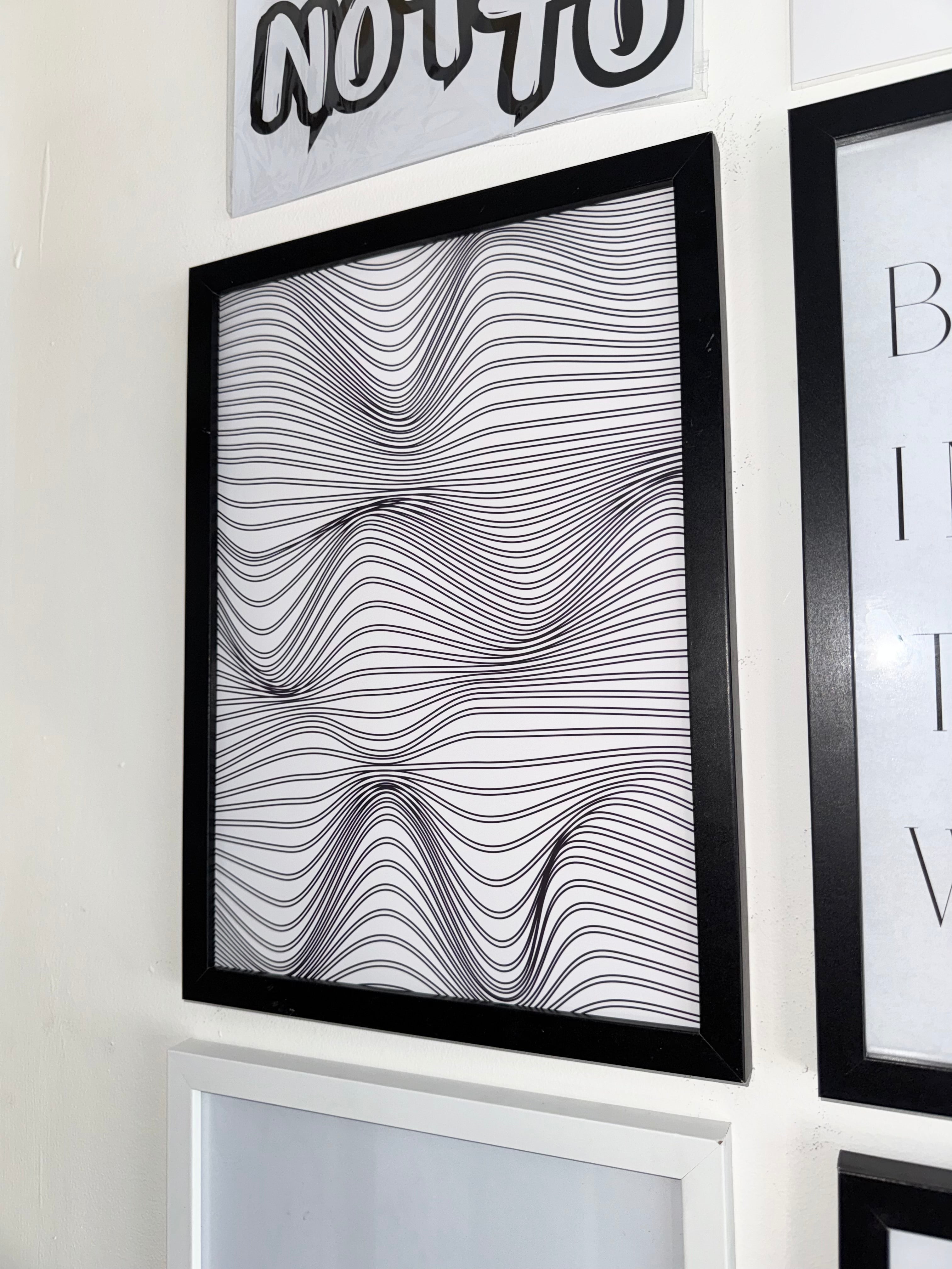 Optical.4 - Off White & Black Minimalistic  - A4 Print