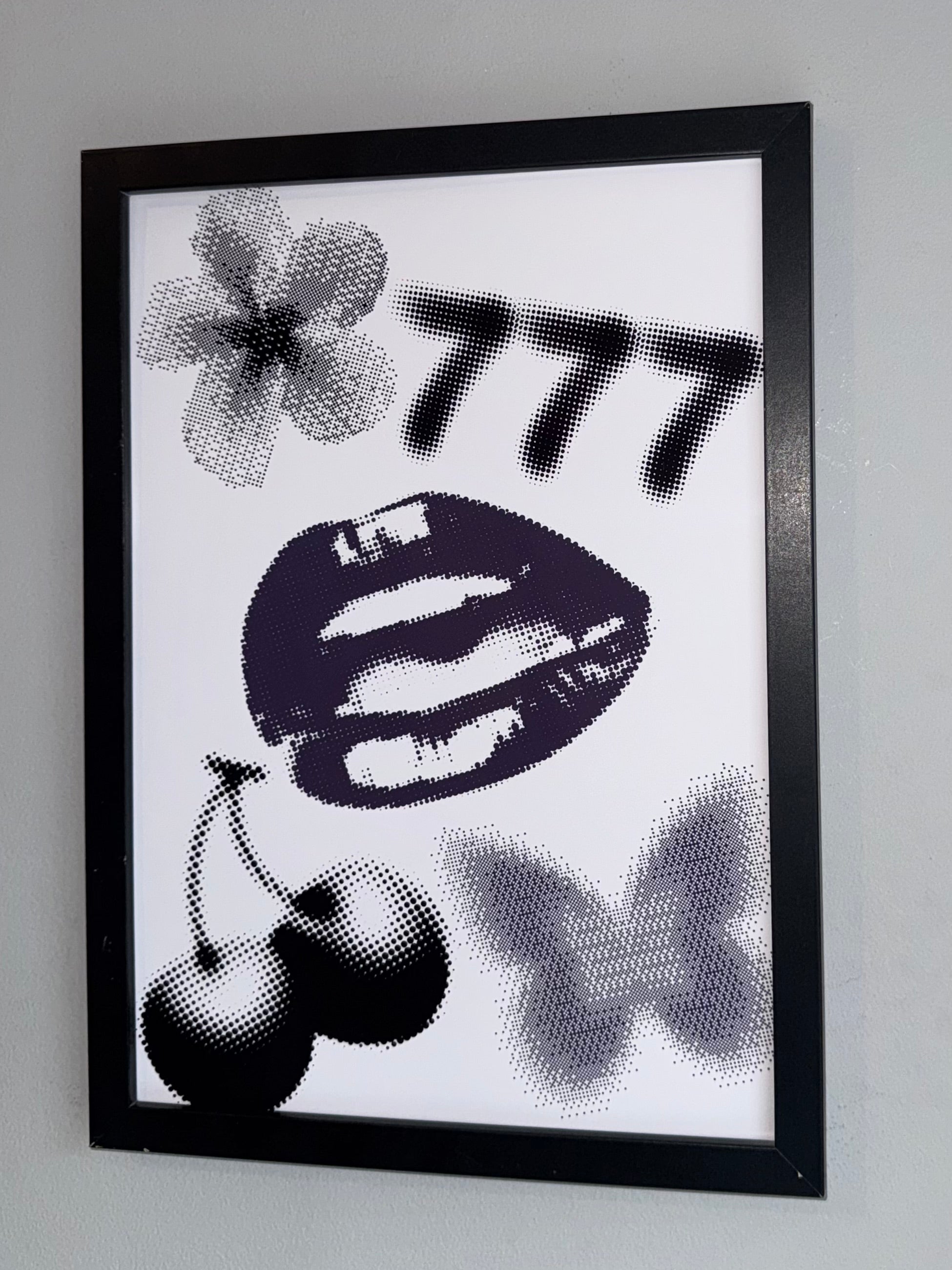 Random Half Tone 3 - Y2K Style | Monochrome | Minimalistic - Black & Grey |A4 Print