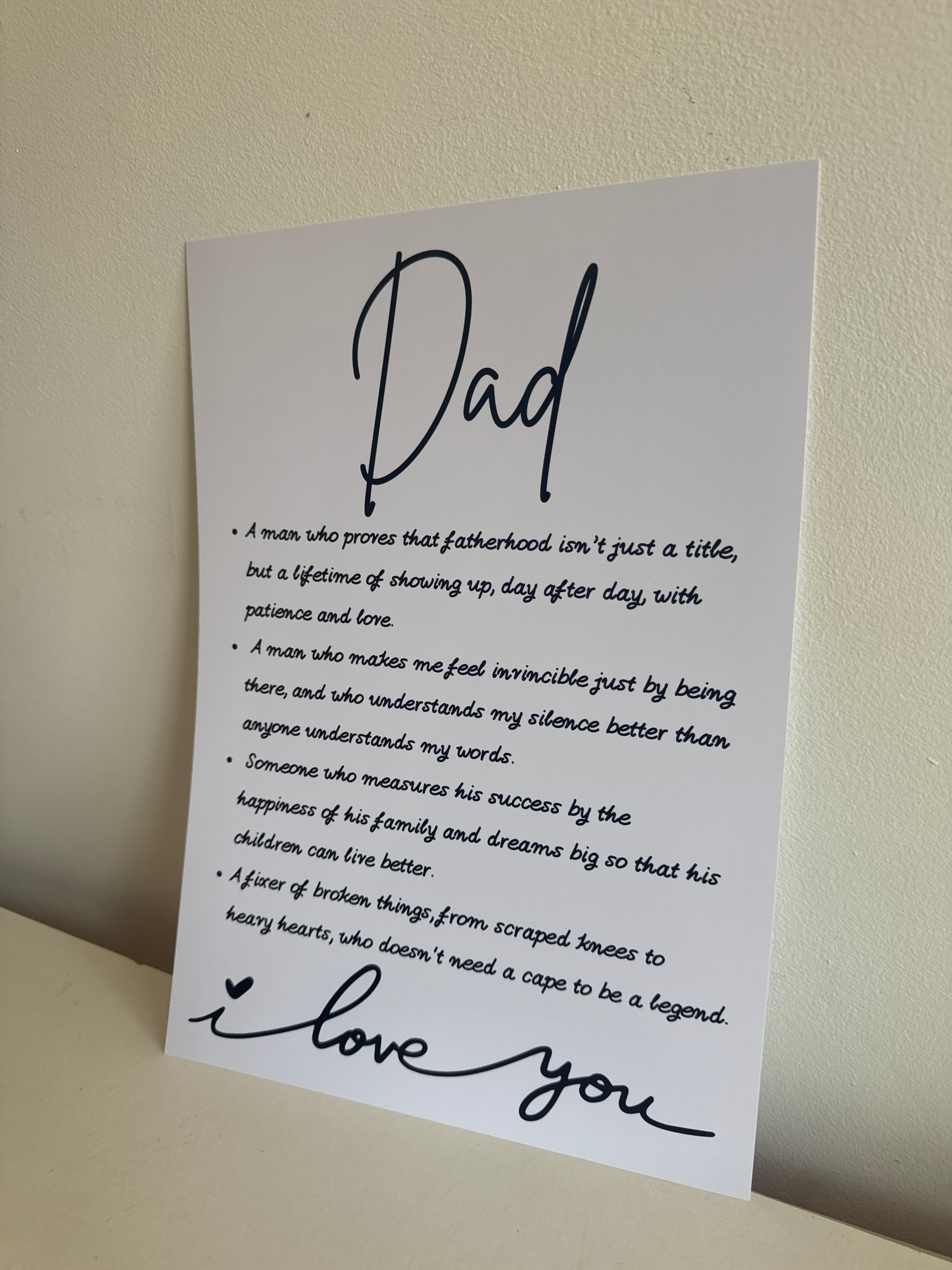 Dad Typography Print | Father's Day Gift | A4 Print