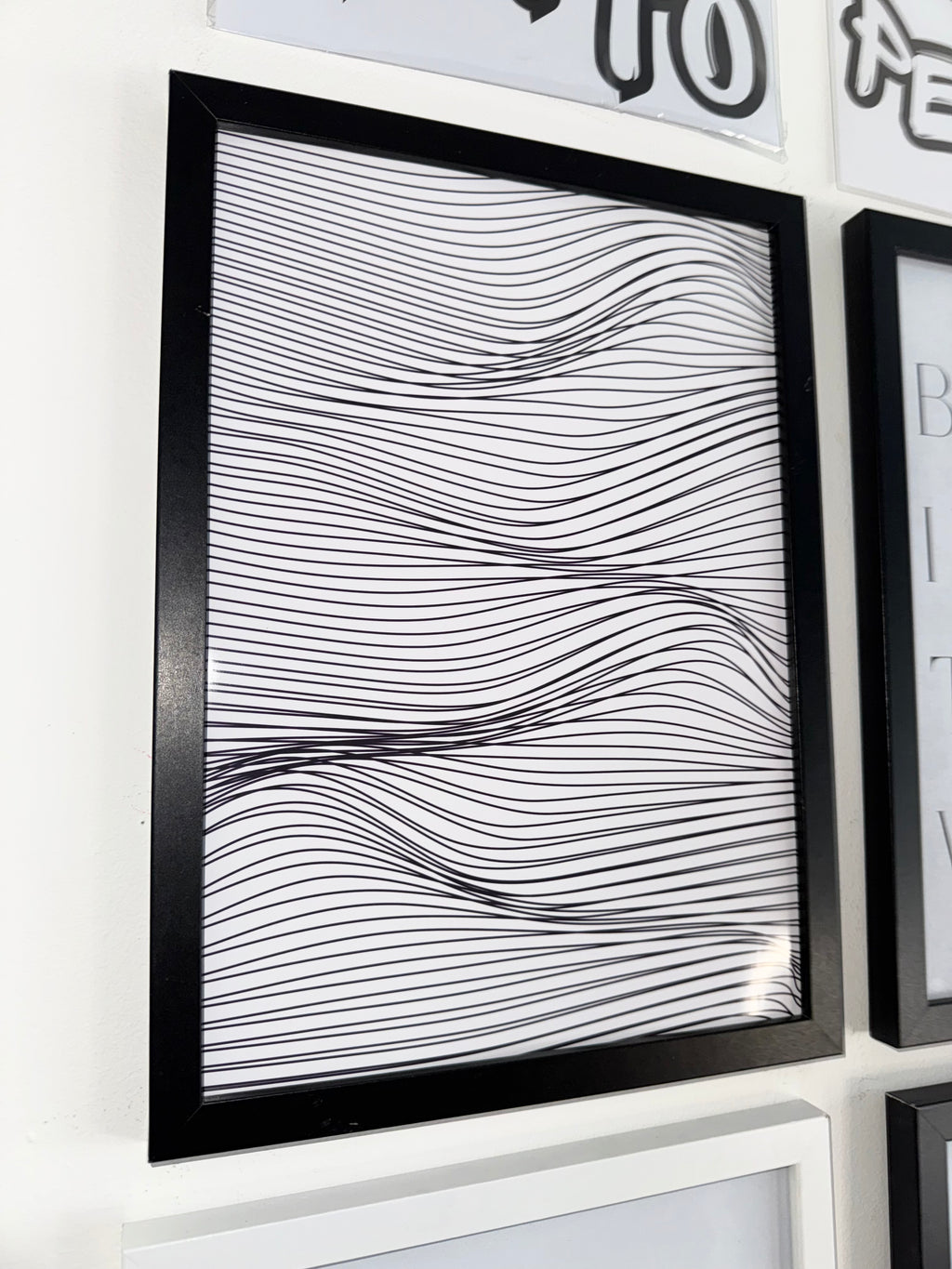 Optical.3 - Off White & Black Minimalistic  - A4 Print