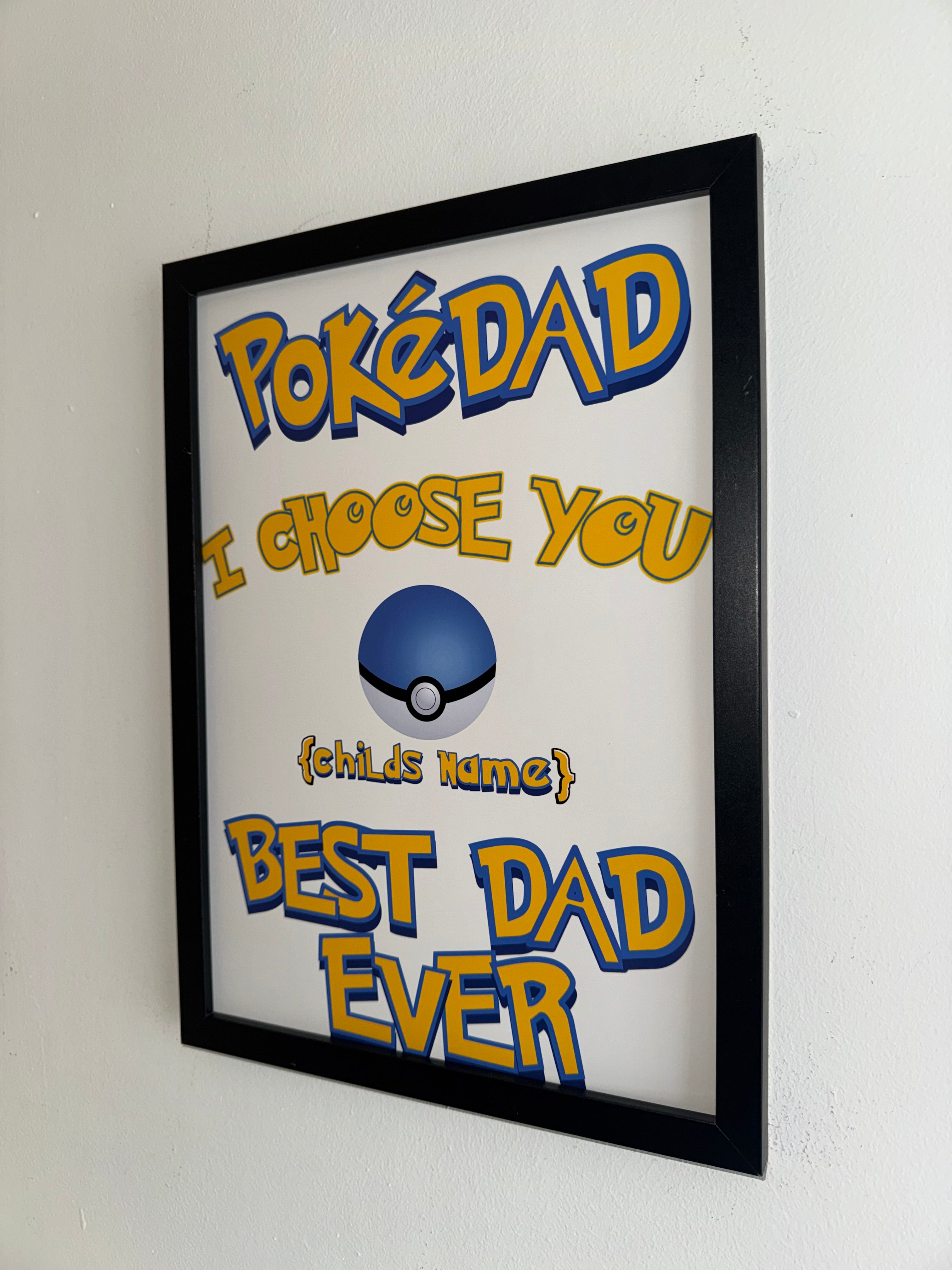 Personalised Pokédad Father's Day Print - A4 - Up to 3 Children