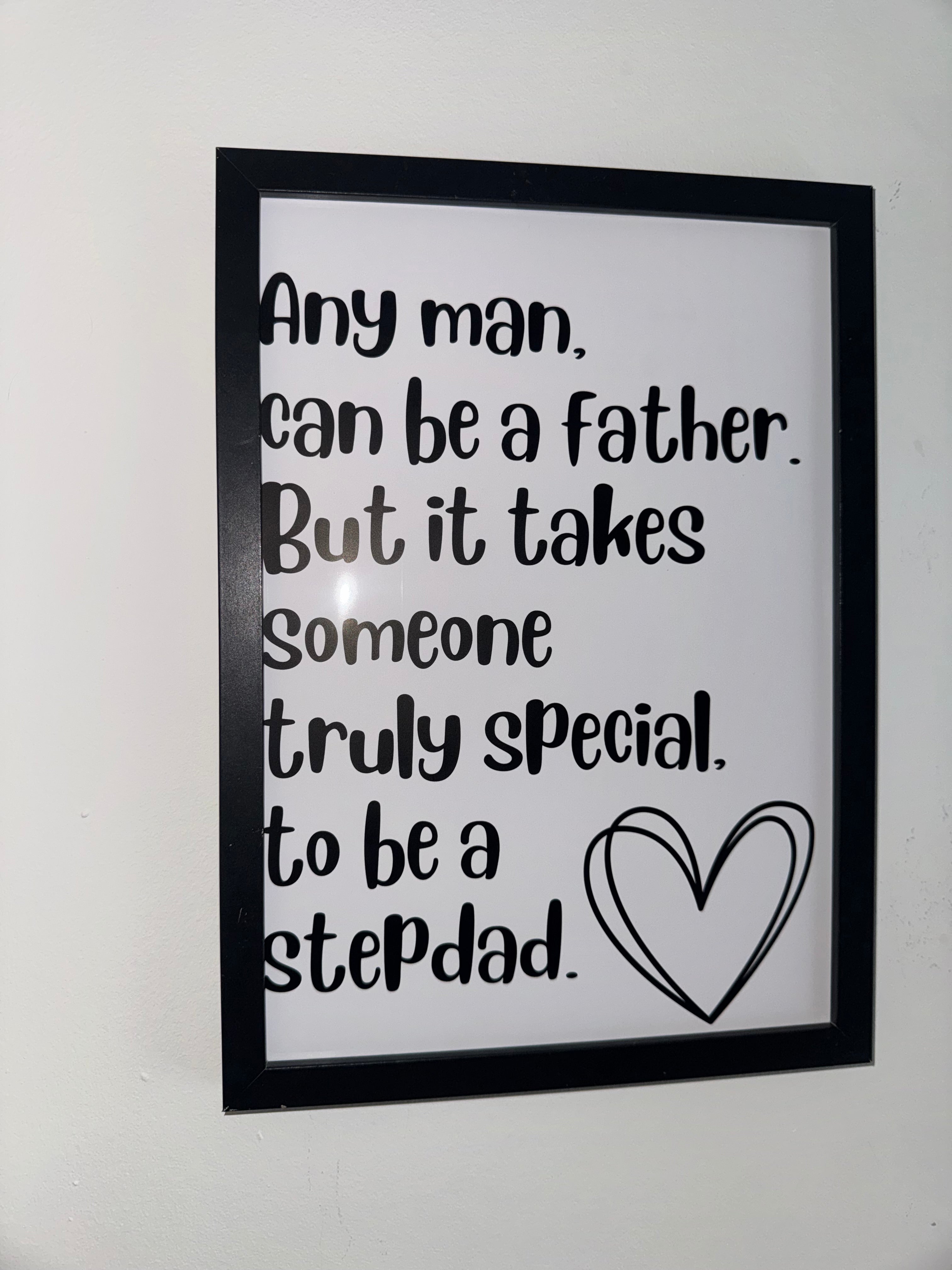 Step Dad Typography Print Black&White| Father's Day Gift | A4 Print