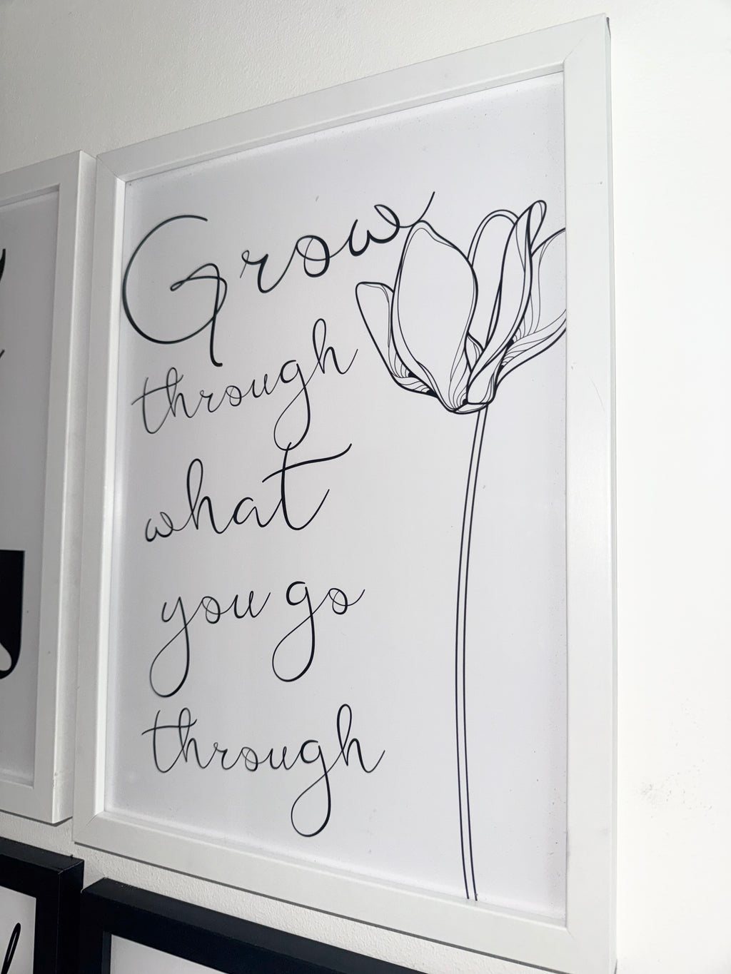 Grow through what you go through - Minimalistic Motivational Typography - A4 Print -