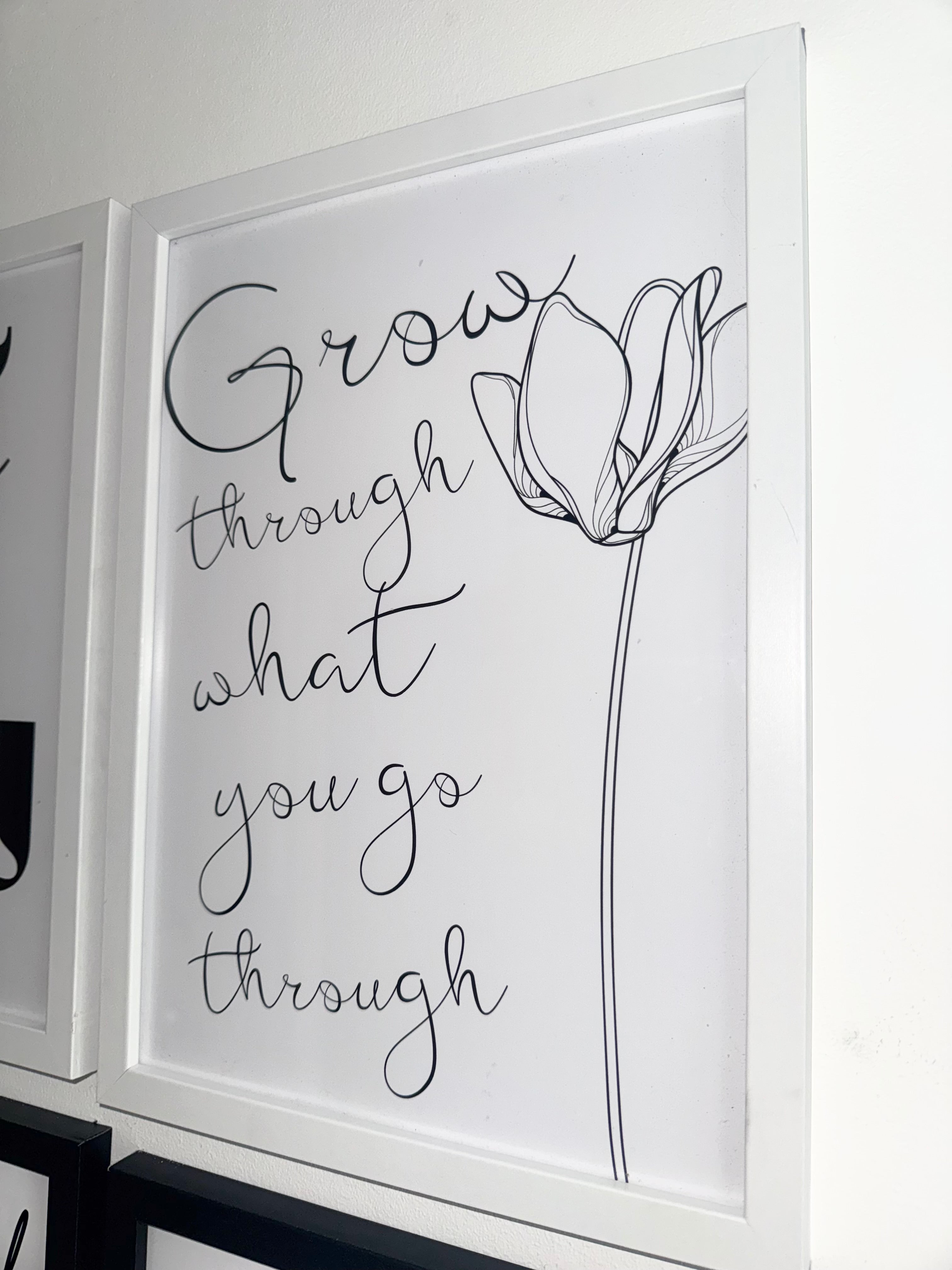 Grow through what you go through - Minimalistic Motivational Typography - A4 Print -