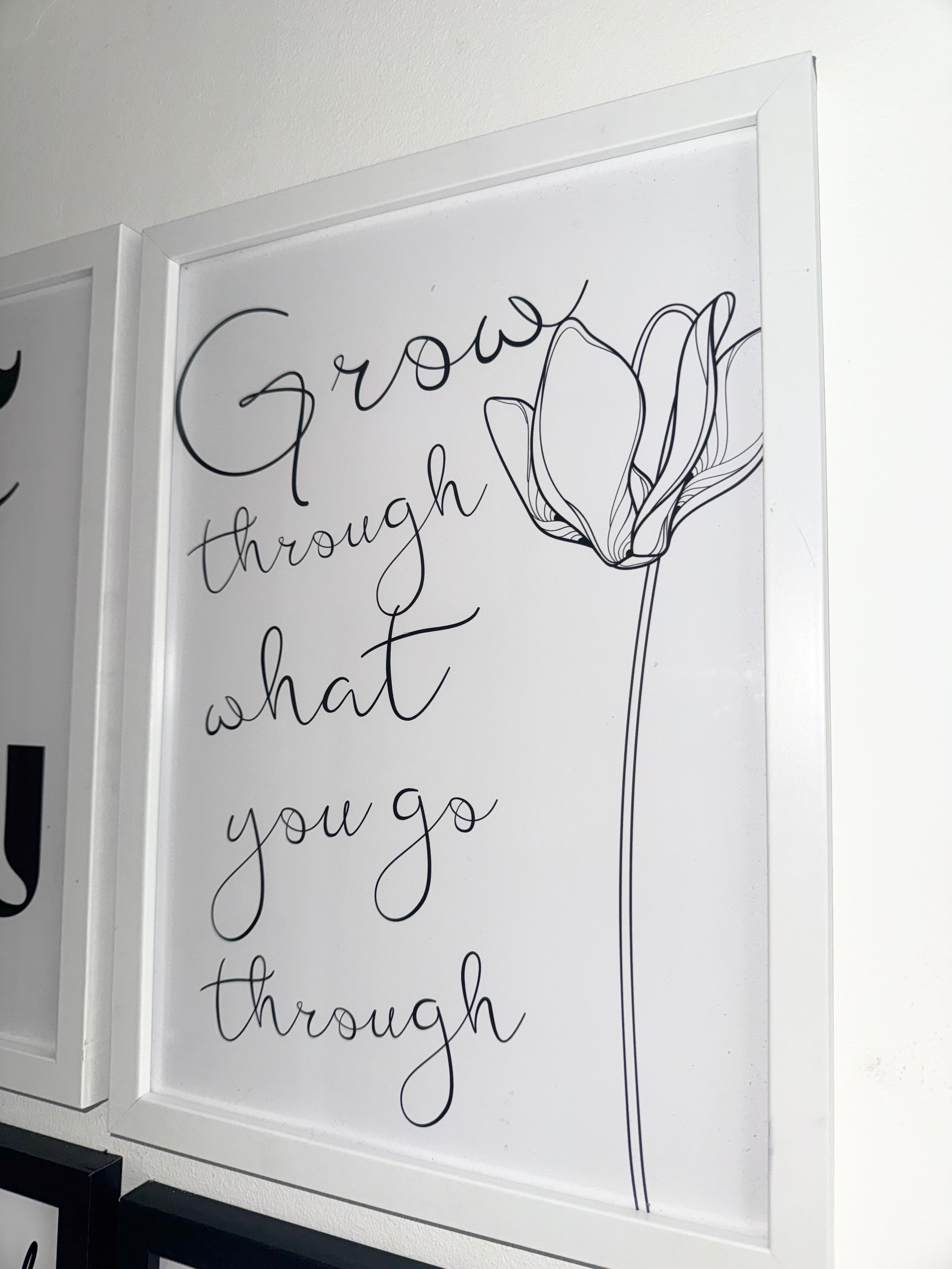 Grow through what you go through - Minimalistic Motivational Typography - A4 Print -