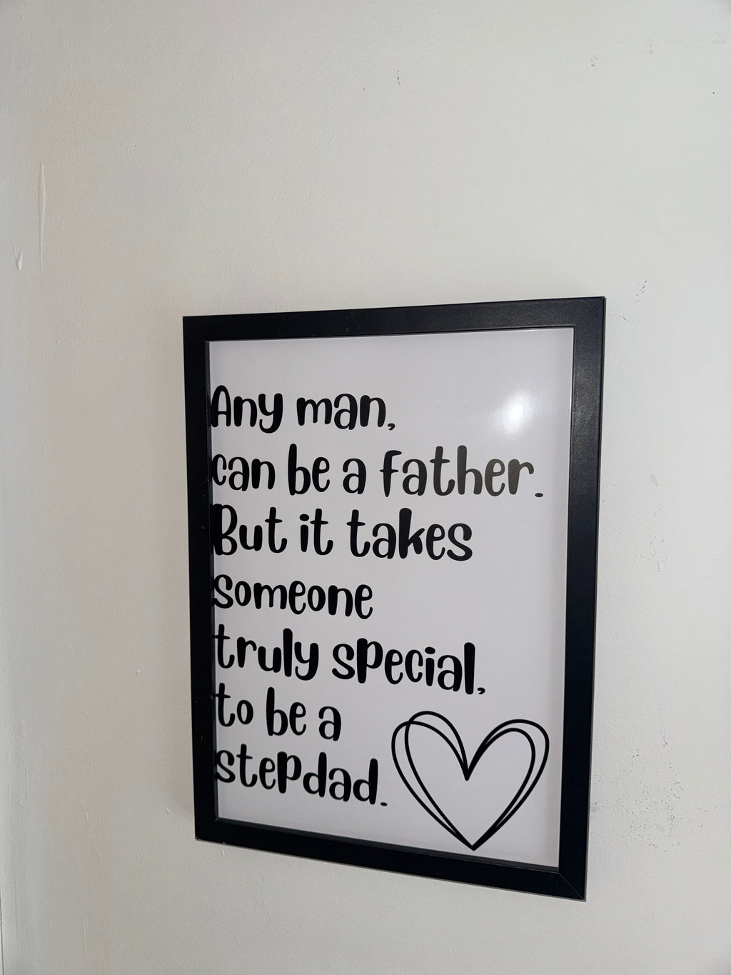 Step Dad Typography Print Black&White| Father's Day Gift | A4 Print