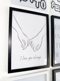 I love you always - Minimalistic Grey & Off White Typography - A4 Print