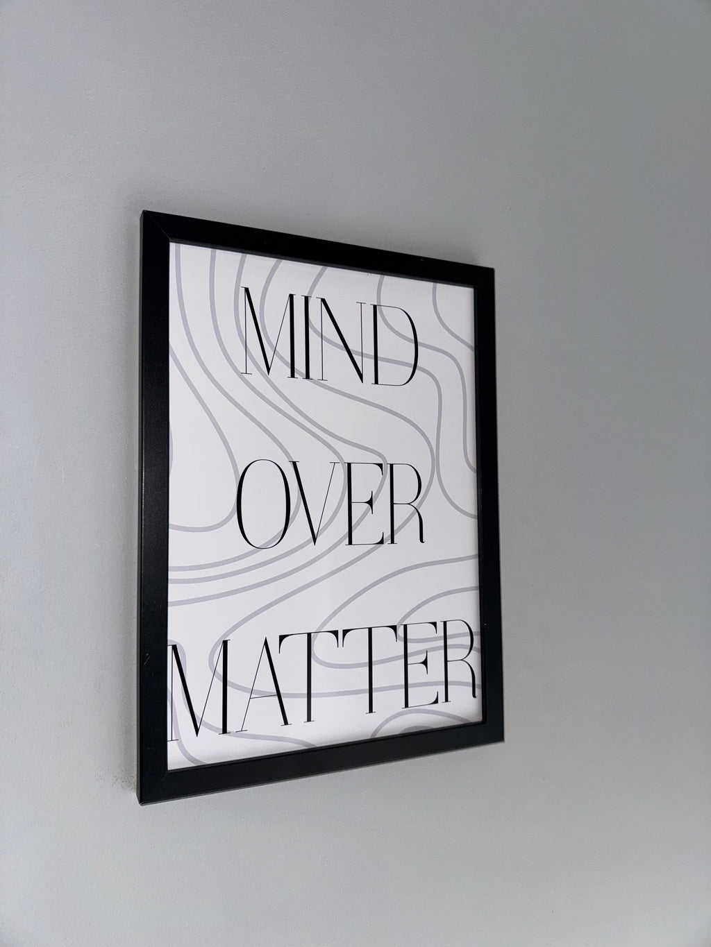 Mind over Matter | Monochrome | Minimalistic - Black & Grey | Textured Style Background - A4 Print