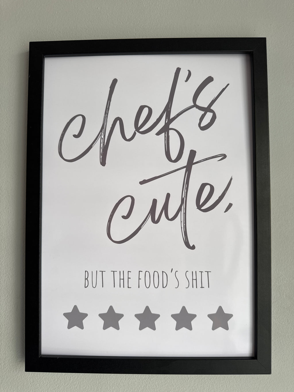 Chefs Cute - But the foods shit - Minimalistic Typography - A4 Print