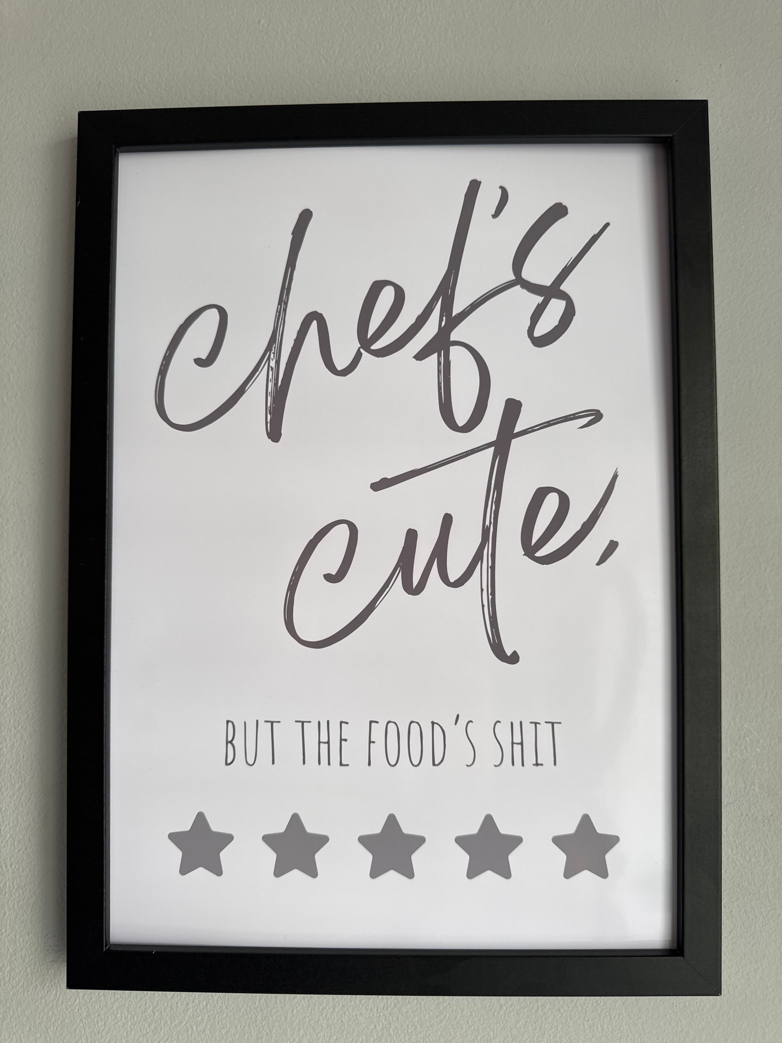 Chefs Cute - But the foods shit - Minimalistic Typography - A4 Print
