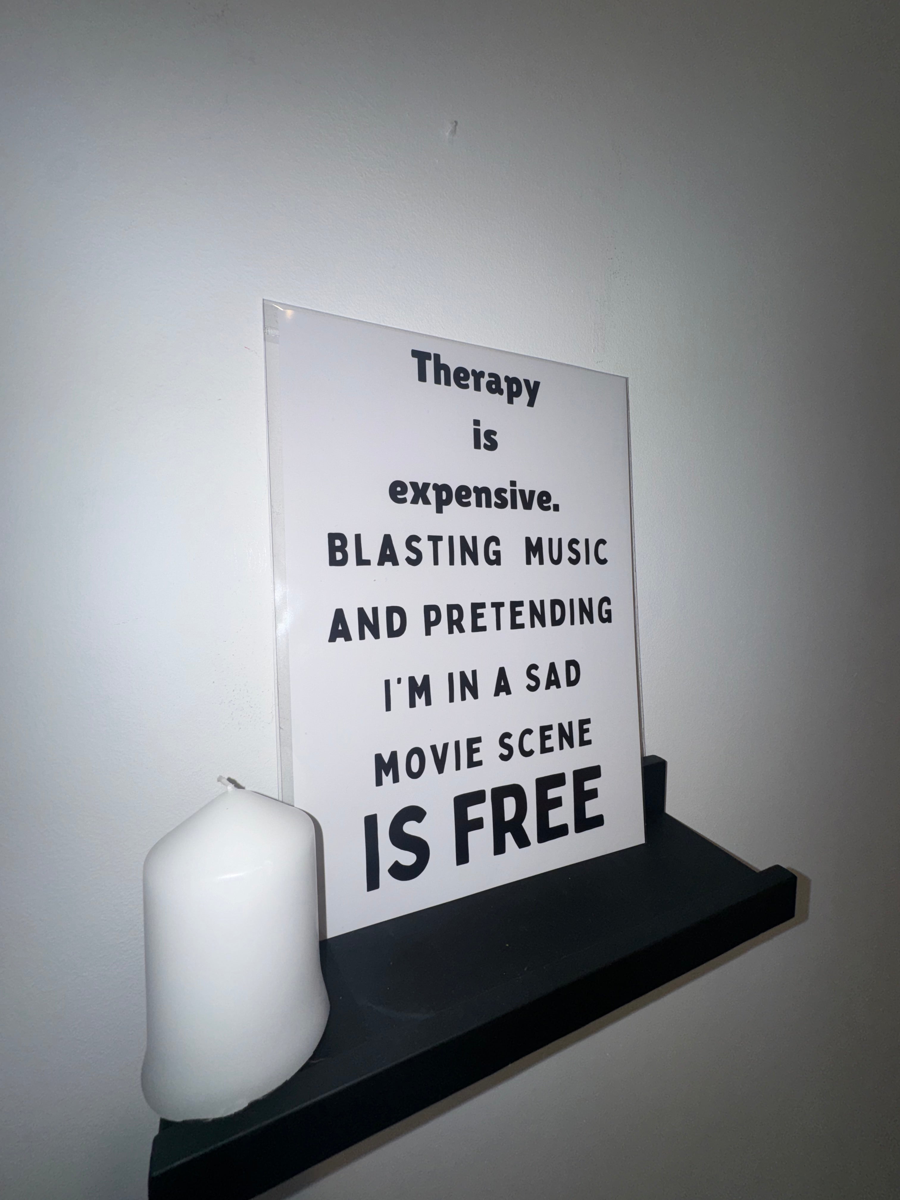 A4 Print | Therapy is expensive | Funny Typography | 3 Options | Framed or Unframed