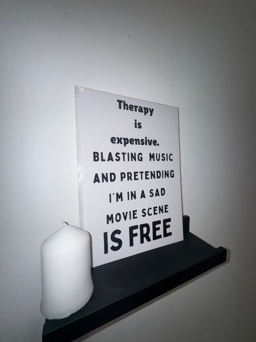 A4 Print | Therapy is expensive | Funny Typography | 3 Options | Framed or Unframed