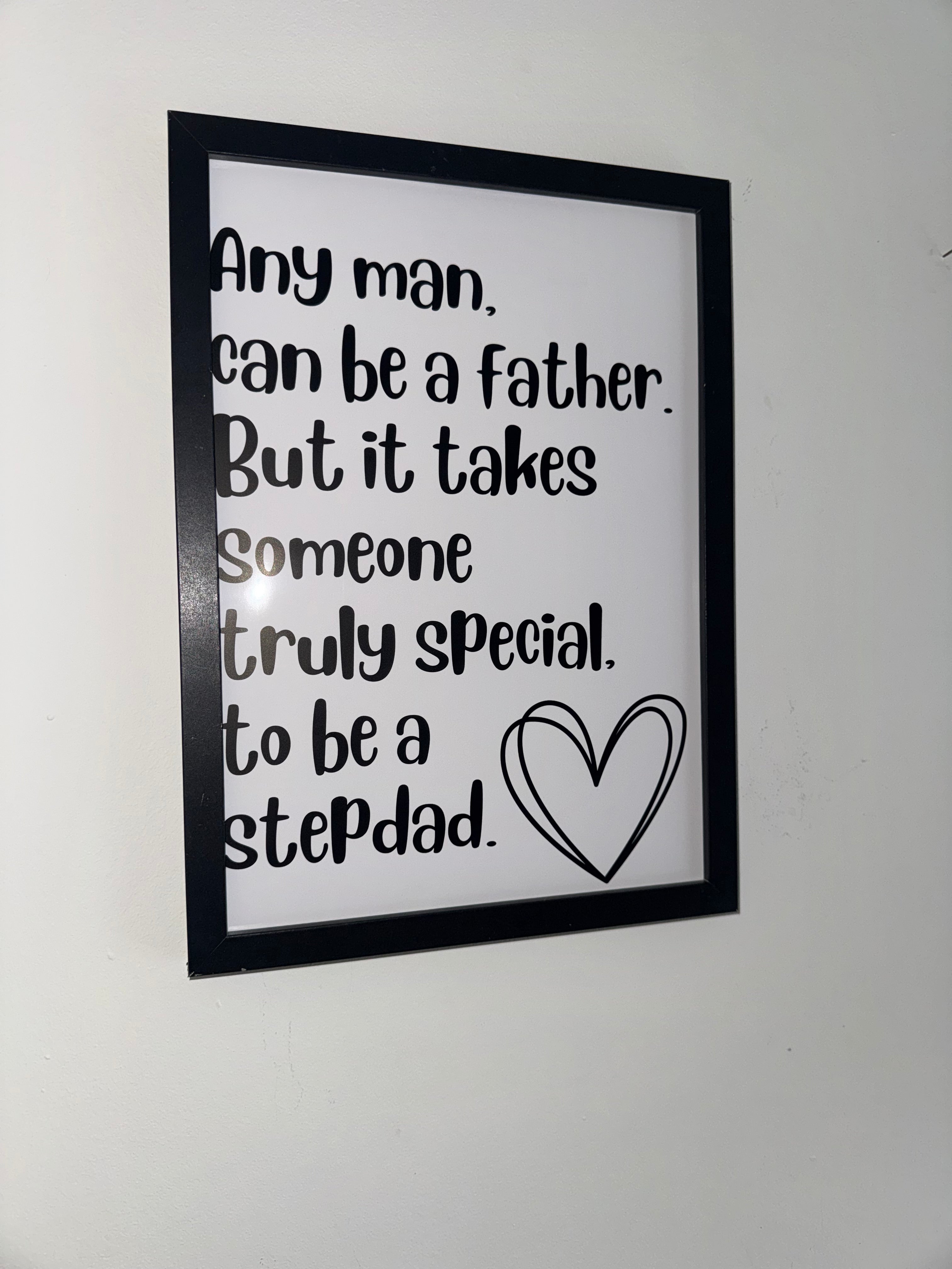 Step Dad Typography Print Black&White| Father's Day Gift | A4 Print
