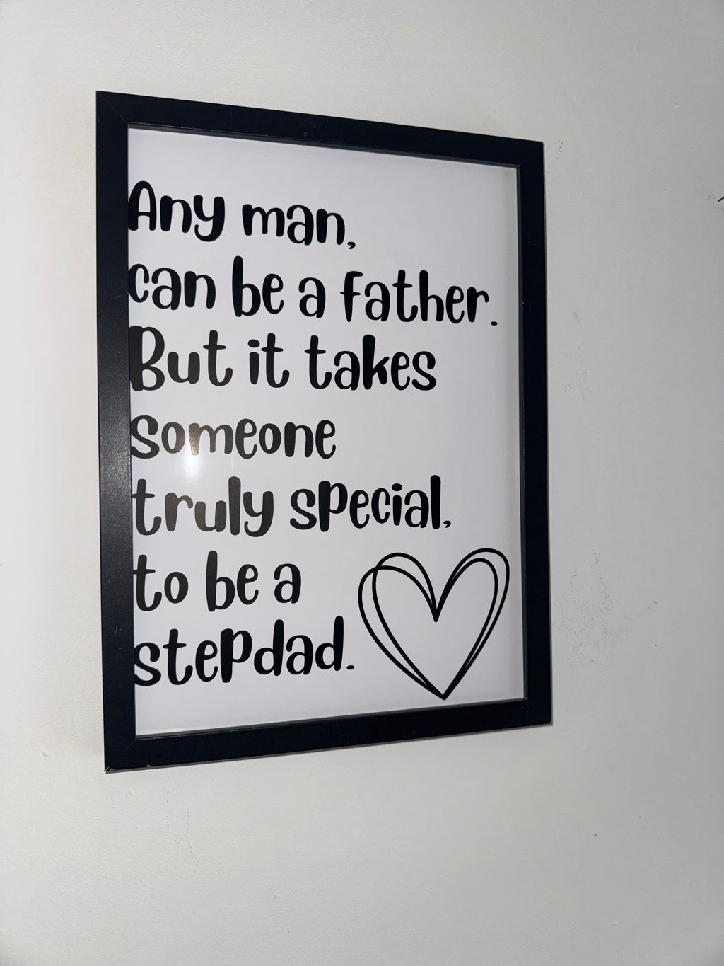 Step Dad Typography Print Black&White| Father's Day Gift | A4 Print