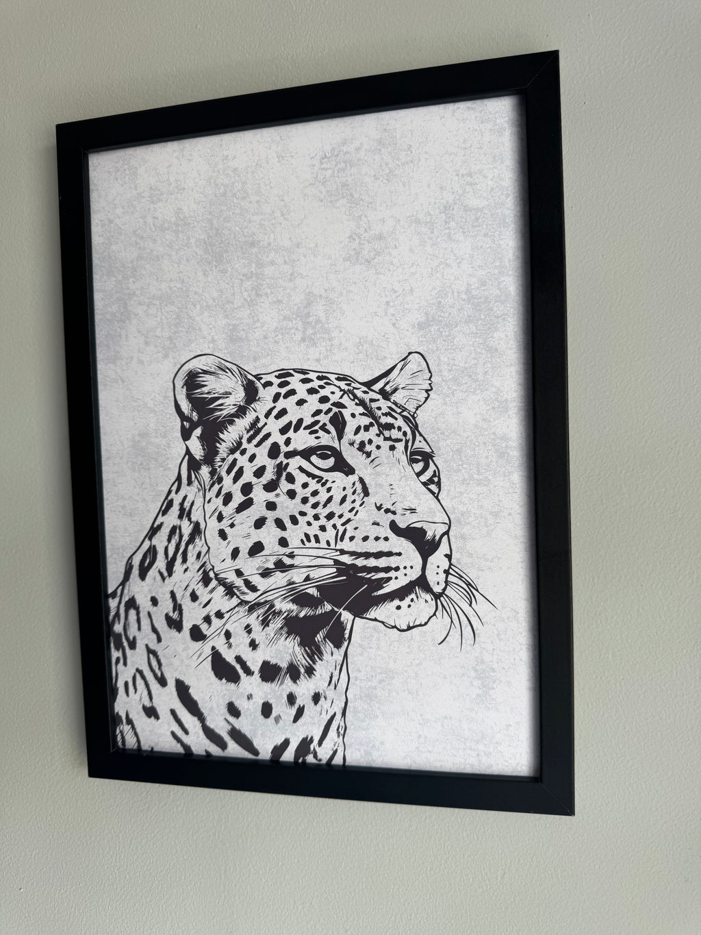 Grey Leopard - Minimalistic Typography - A4 Print