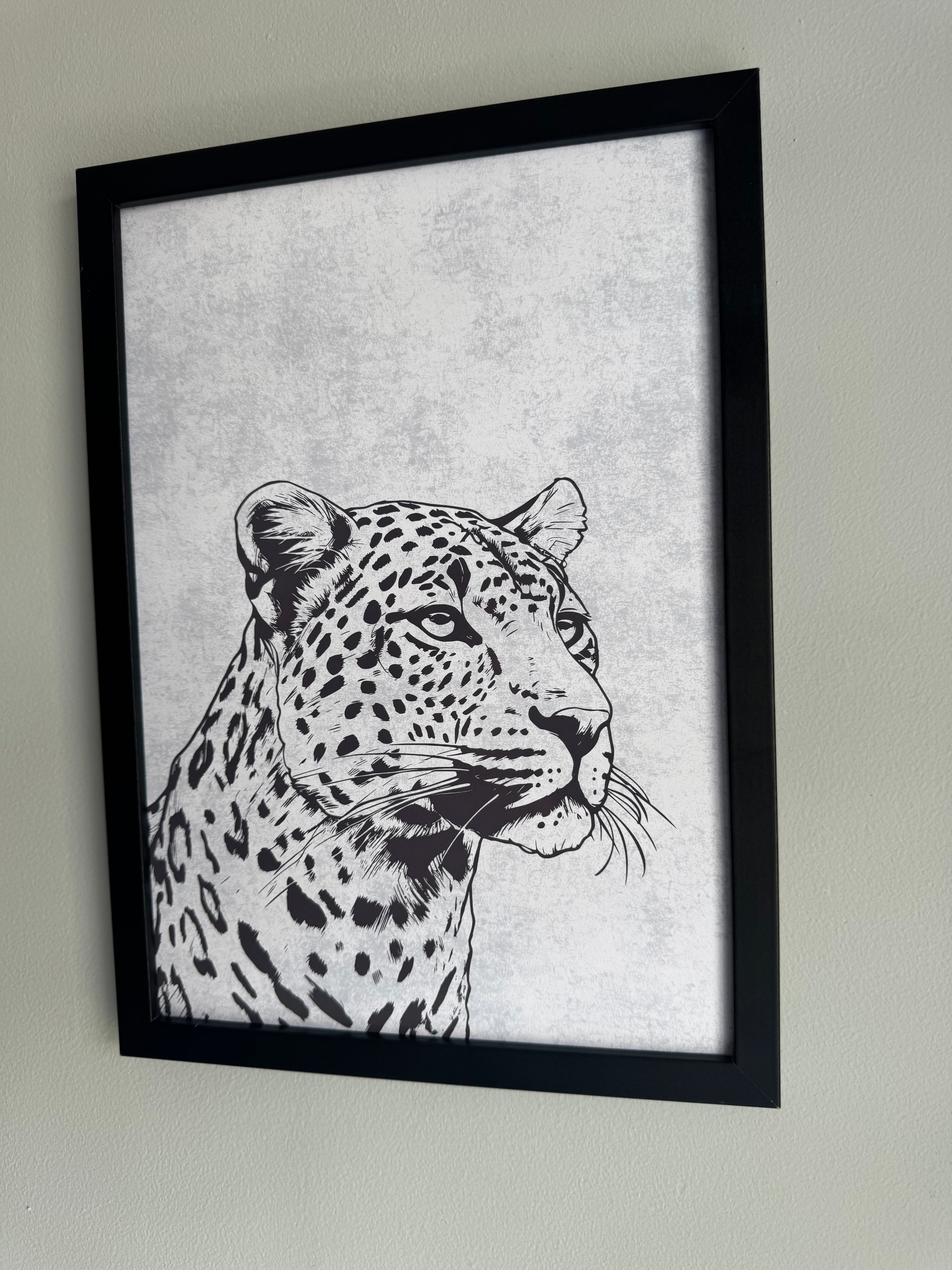 Grey Leopard - Minimalistic Typography - A4 Print