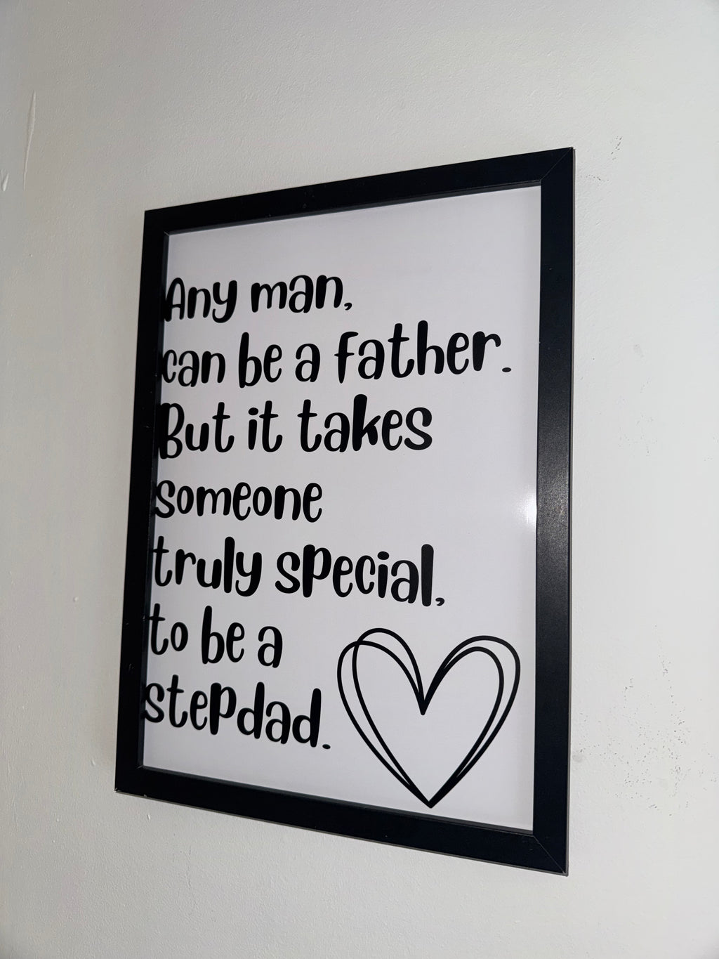 Step Dad Typography Print Black&White| Father's Day Gift | A4 Print