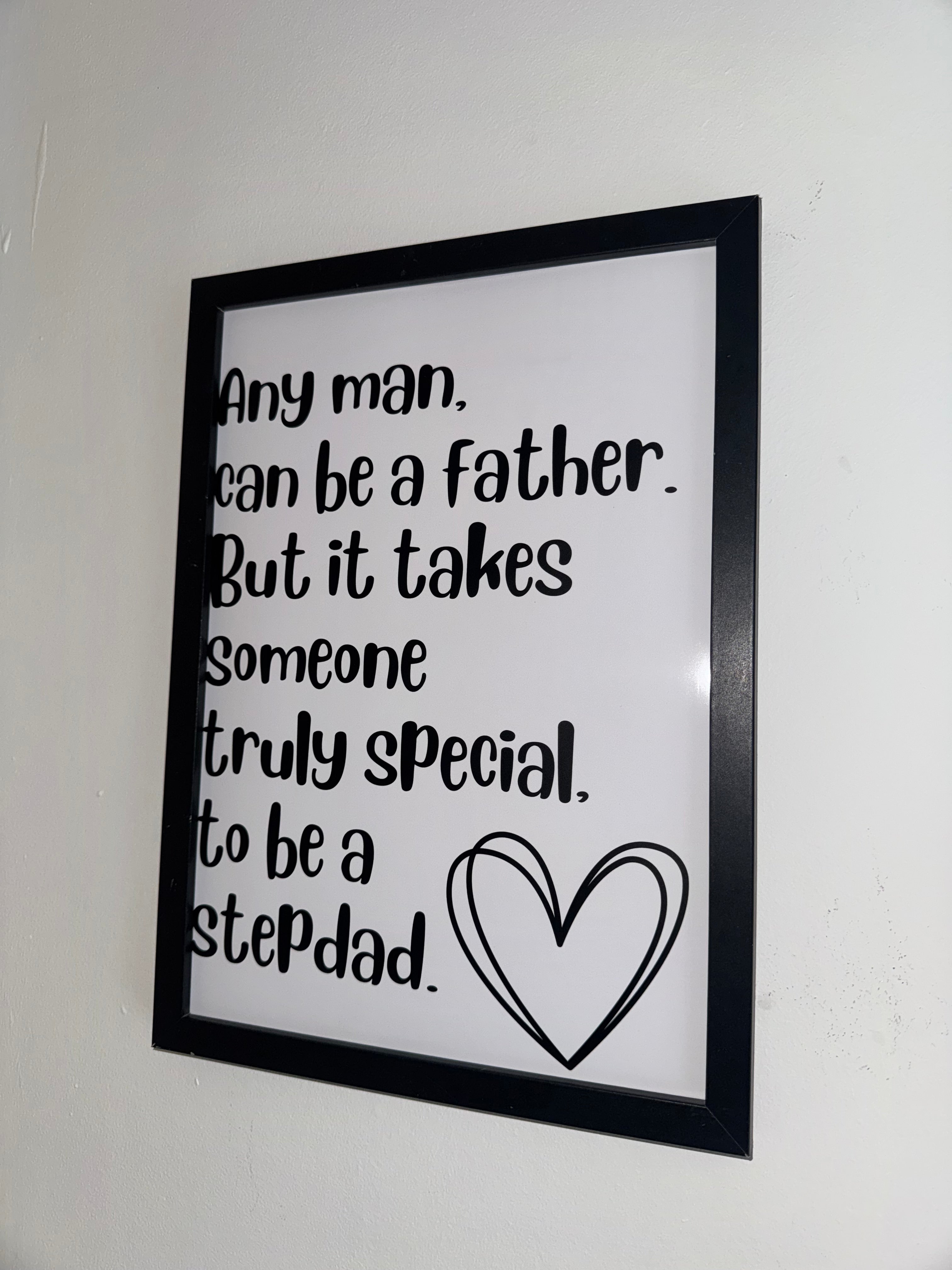 Step Dad Typography Print Black&White| Father's Day Gift | A4 Print