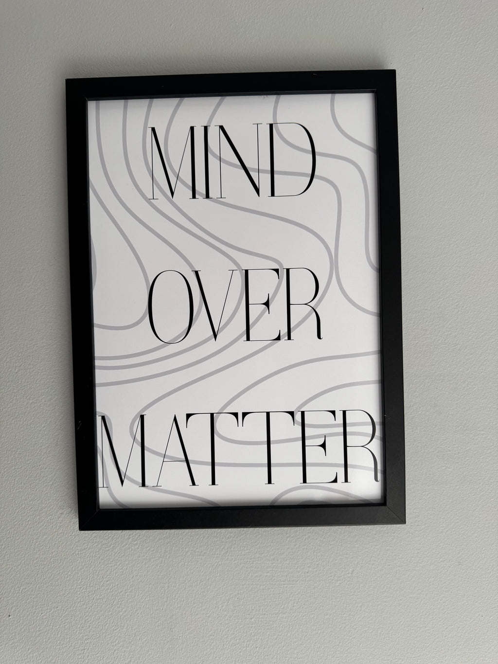 Mind over Matter | Monochrome | Minimalistic - Black & Grey | Textured Style Background - A4 Print