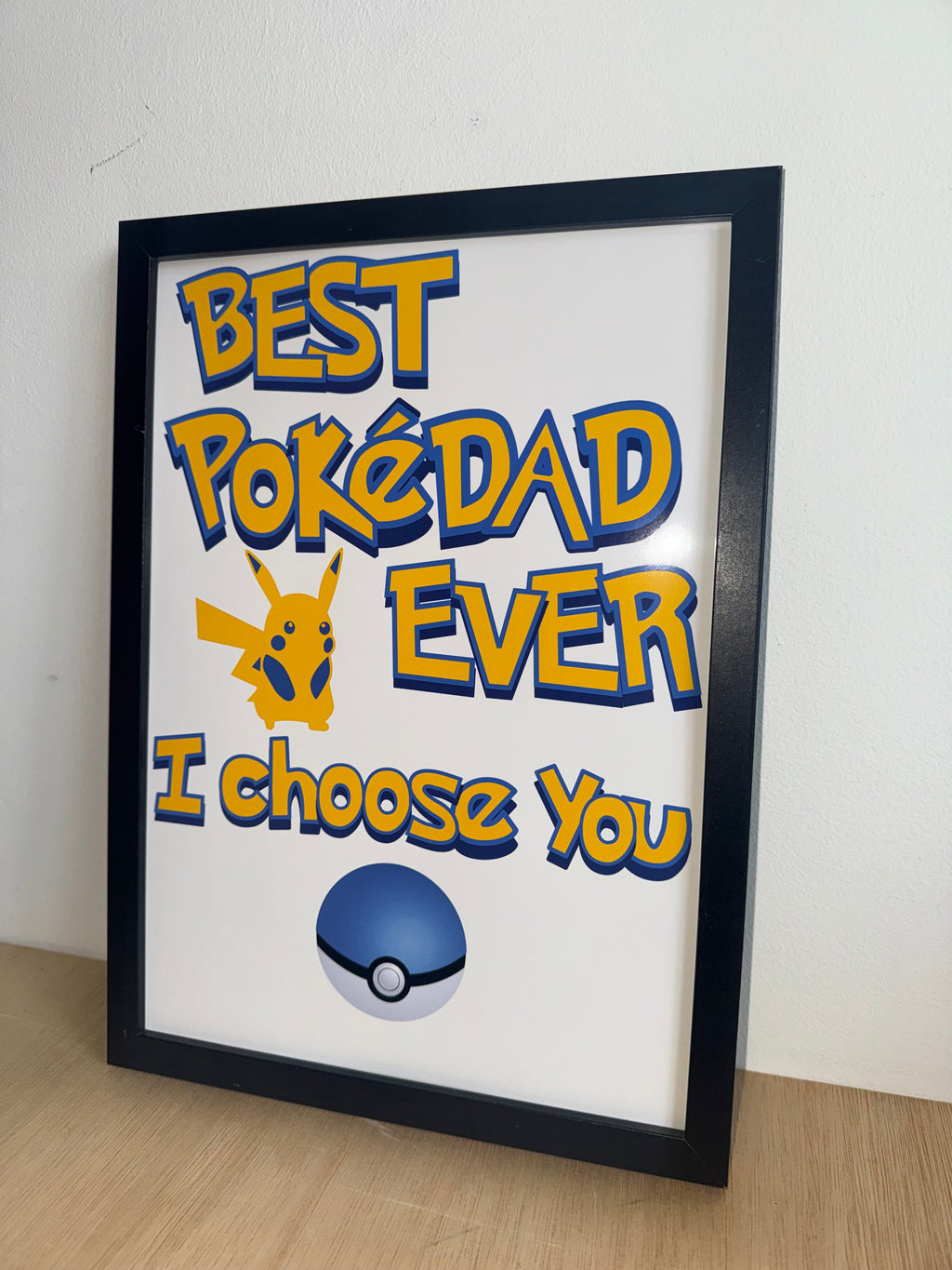 Personalised Pokédad - Best Dad Ever -  Up to 4 Children - A4 UNFRAMED Print