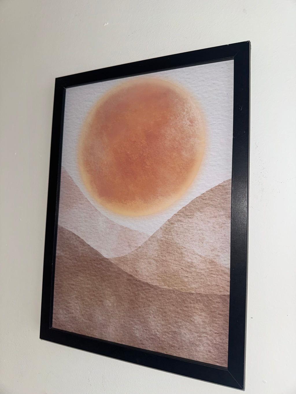 Minimalistic Style Moon | A4 Print | Framed or Unframed | Browns and Beiges