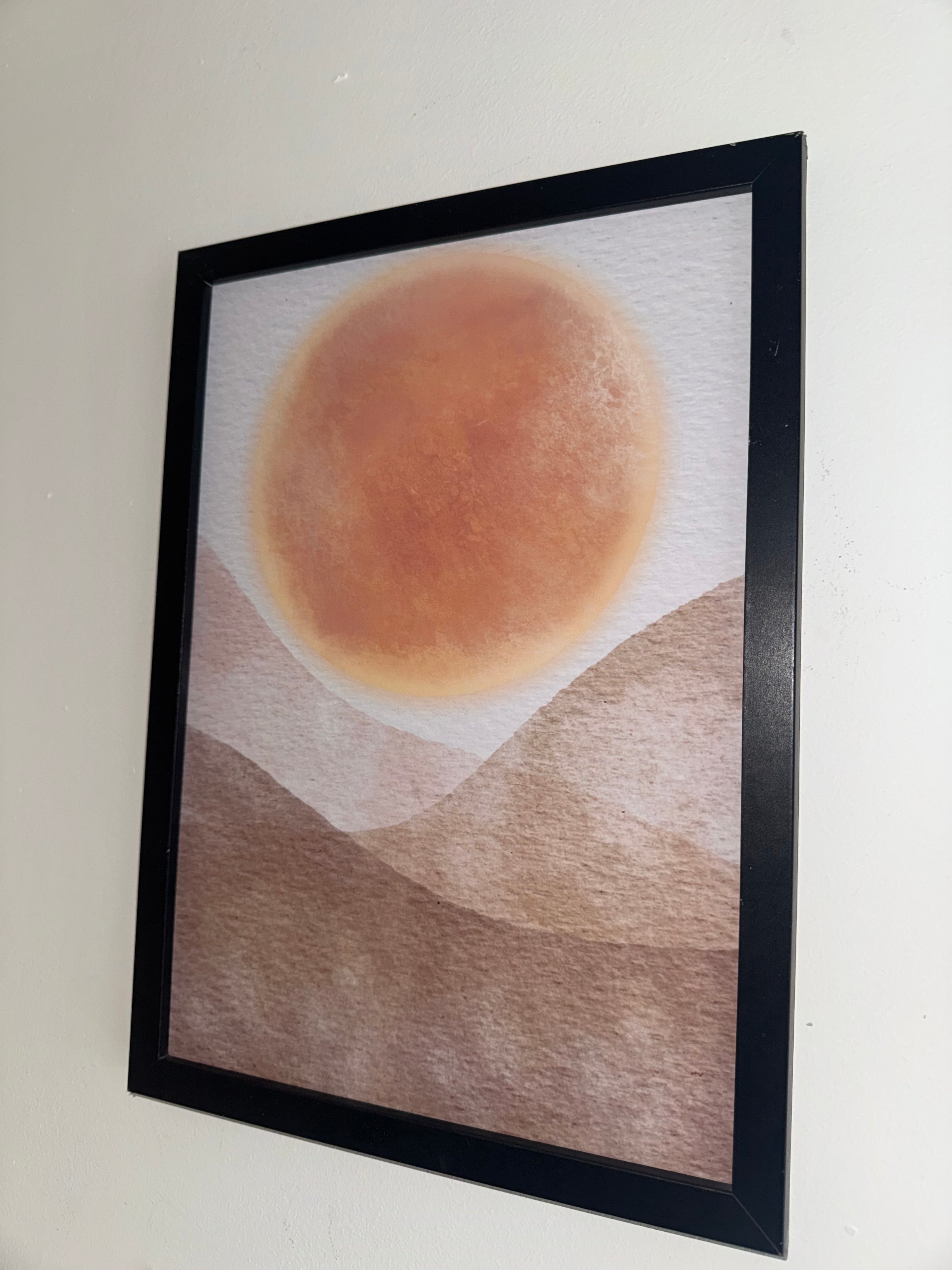 Minimalistic Style Moon | A4 Print | Framed or Unframed | Browns and Beiges