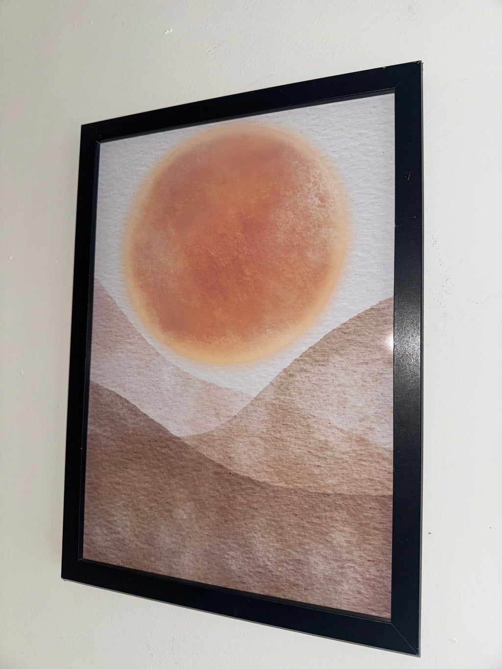 Minimalistic Style Moon | A4 Print | Framed or Unframed | Browns and Beiges