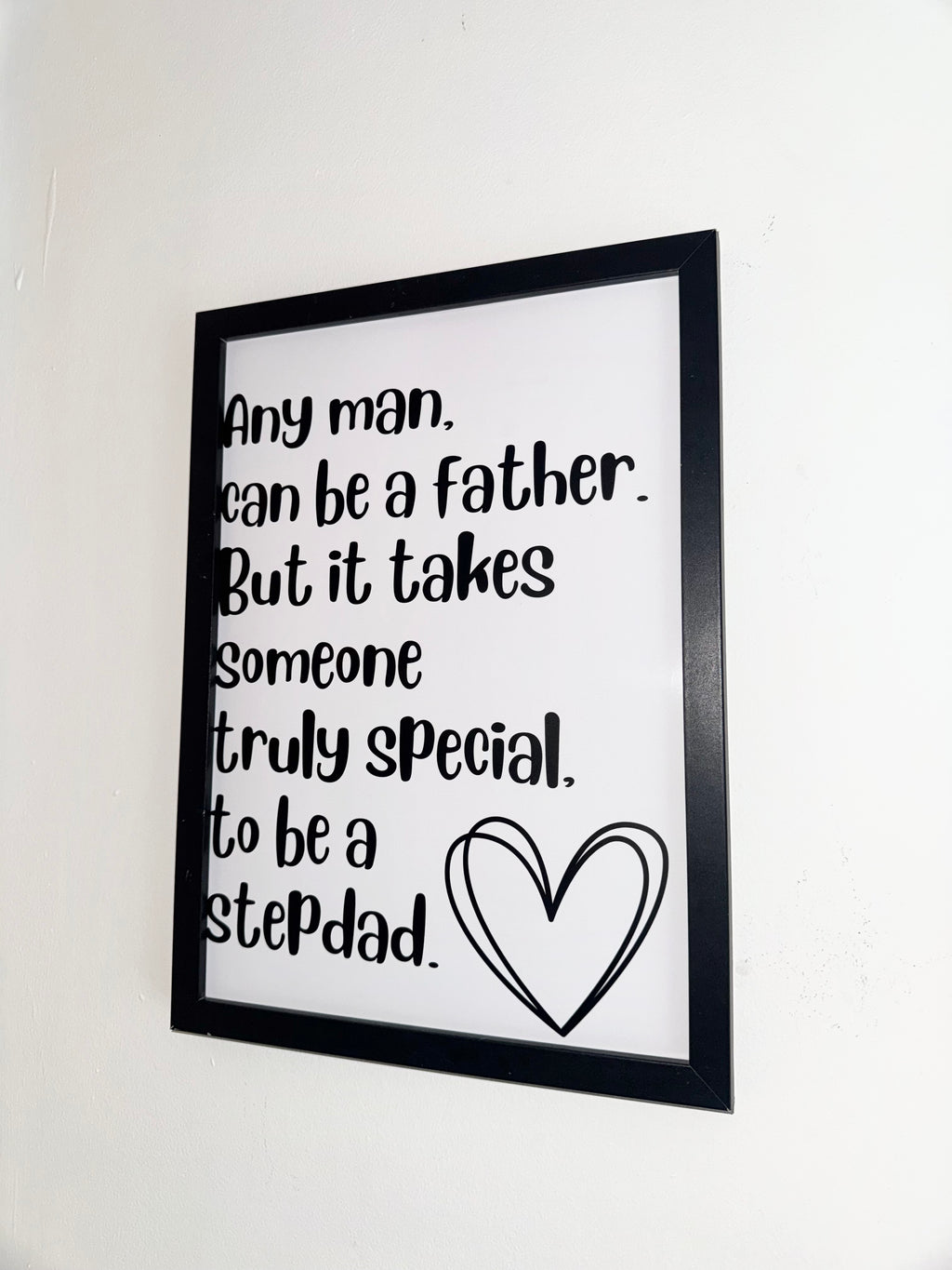 Step Dad Typography Print Black&White| Father's Day Gift | A4 Print