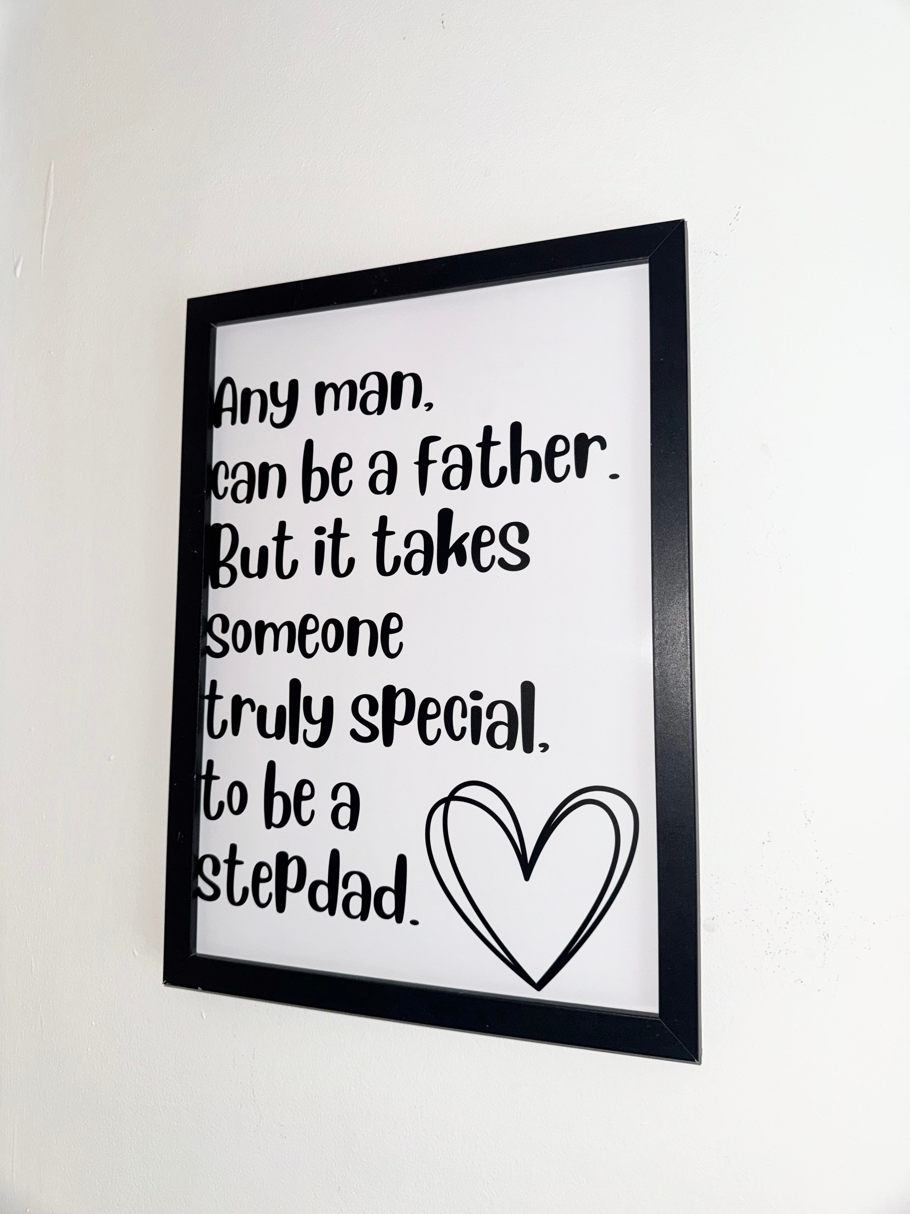 Step Dad Typography Print Black&White| Father's Day Gift | A4 Print