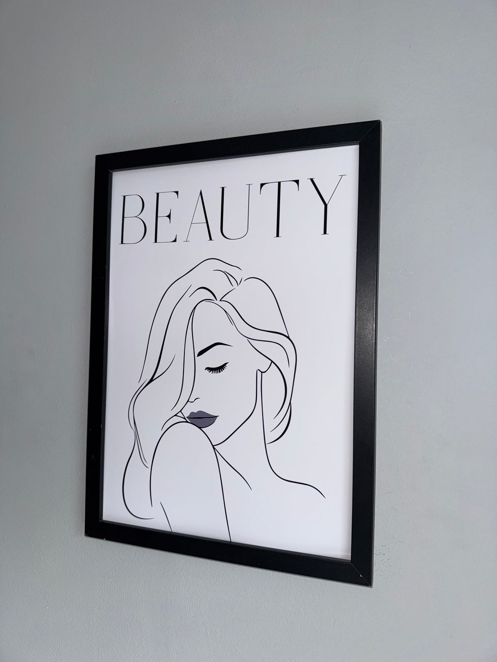 Beauty | Woman Line Art | Monochrome | Minimalistic - Black & Grey | A4 Print