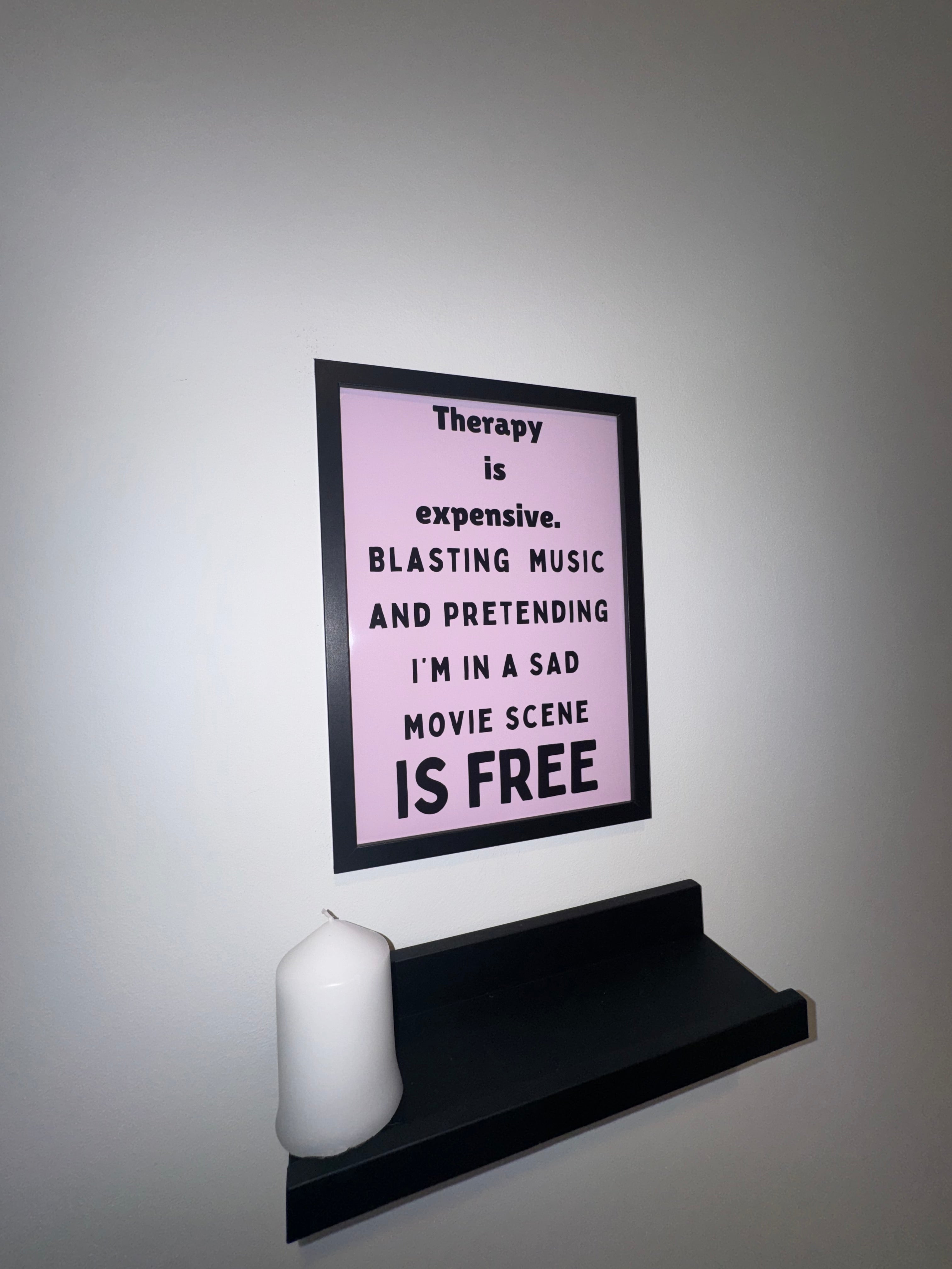 A4 Print | Therapy is expensive | Funny Typography | 3 Options | Framed or Unframed