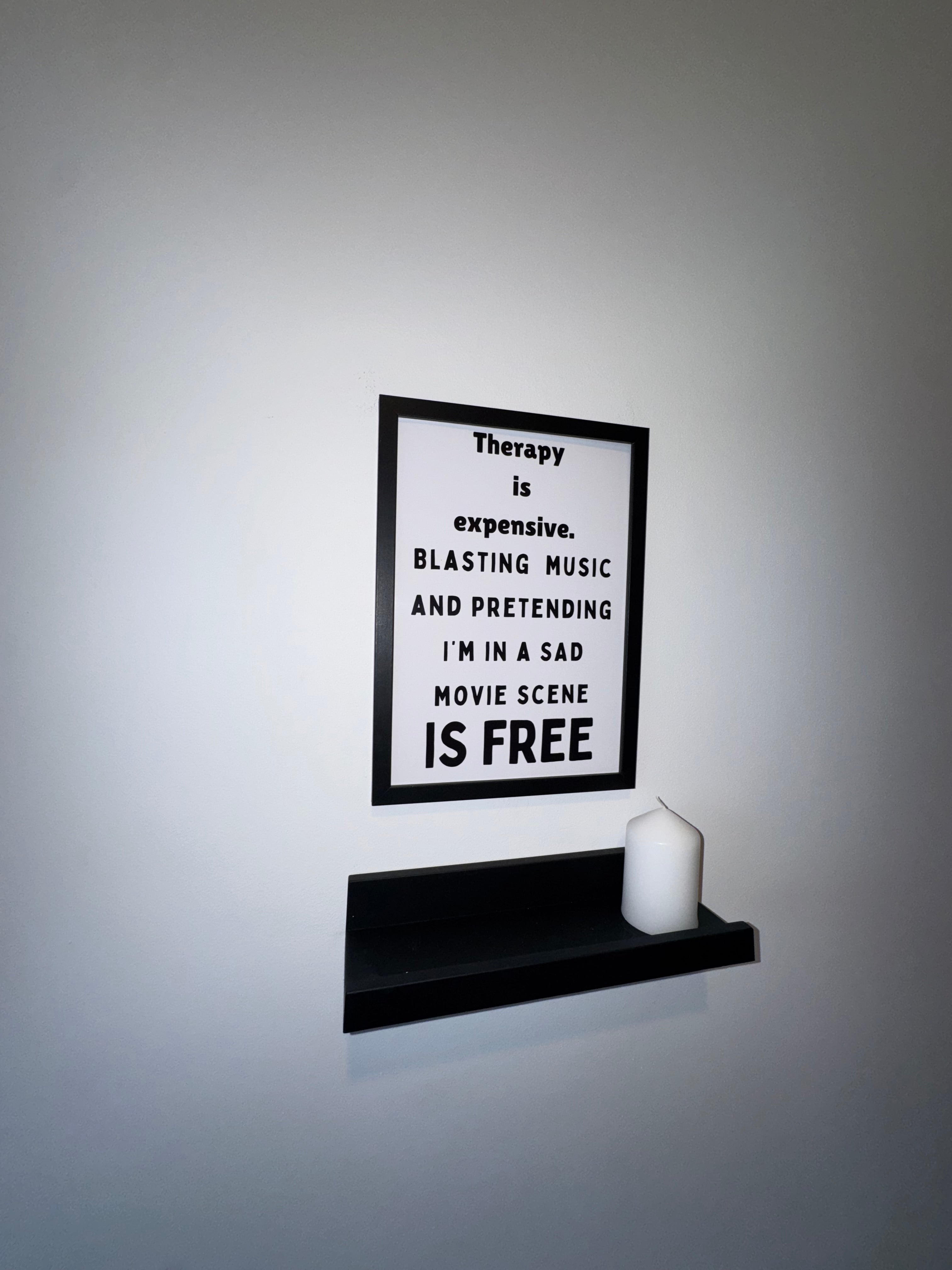 A4 Print | Therapy is expensive | Funny Typography | 3 Options | Framed or Unframed