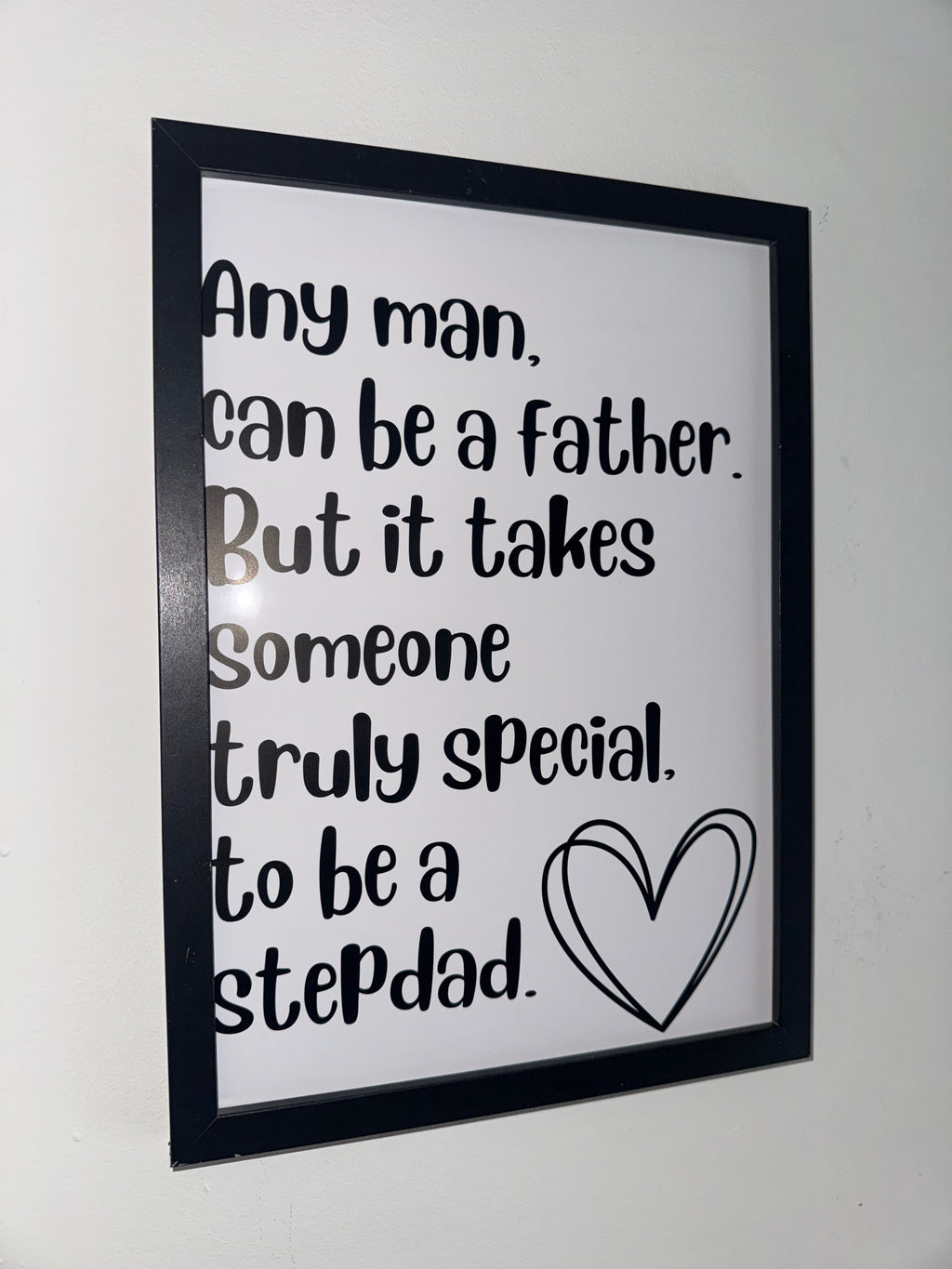 Step Dad Typography Print Black&White| Father's Day Gift | A4 Print