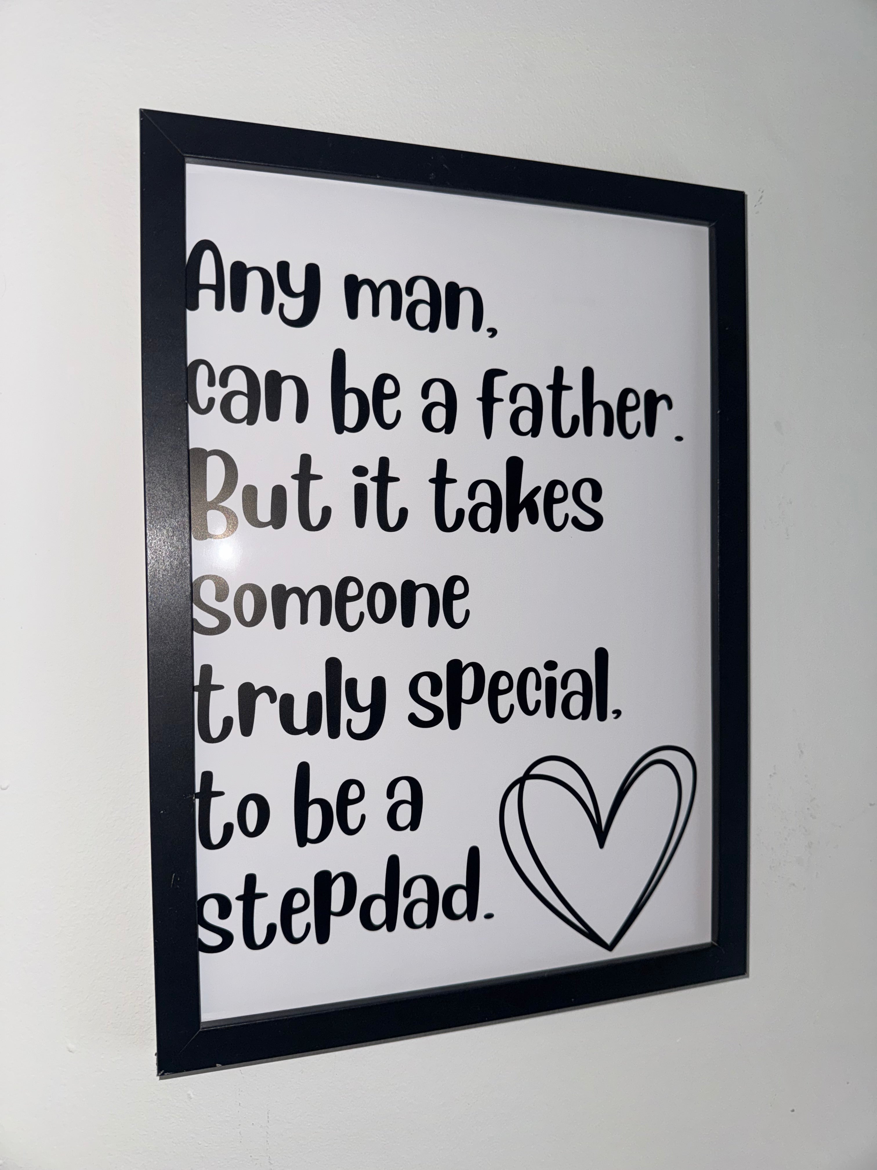 Step Dad Typography Print Black&White| Father's Day Gift | A4 Print