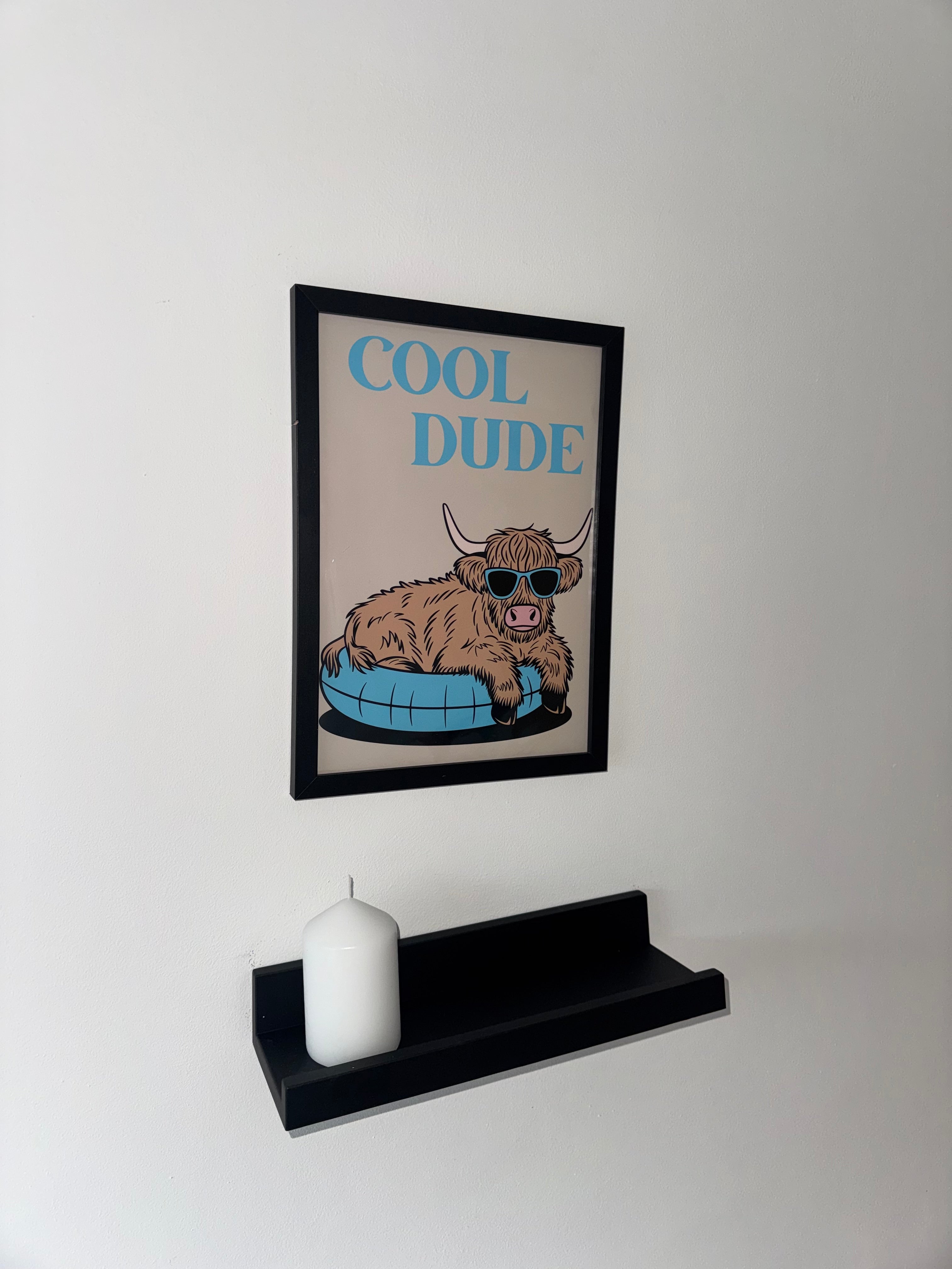 Highland Cow Cool Dude Print | A4