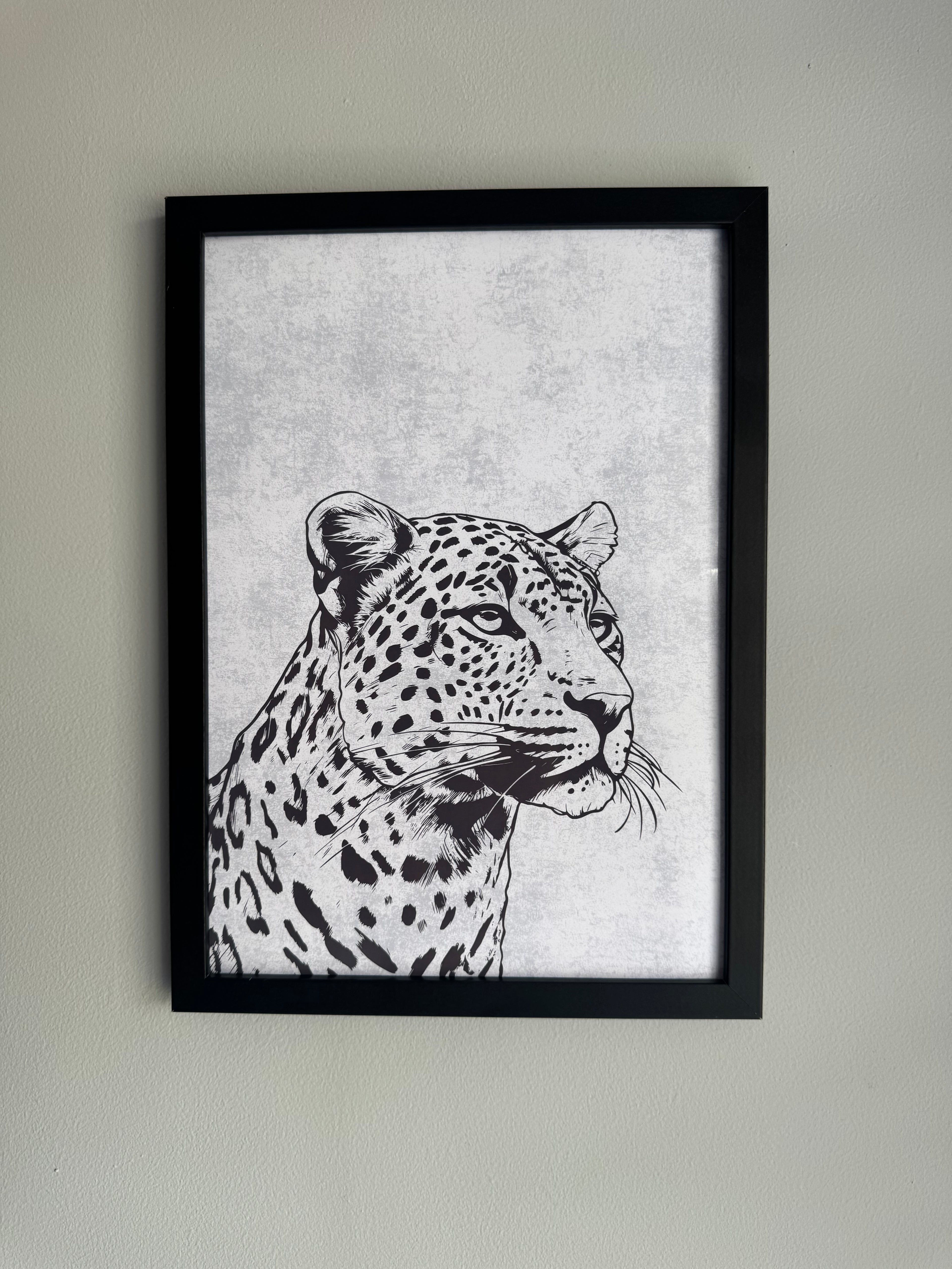 Grey Leopard - Minimalistic Typography - A4 Print