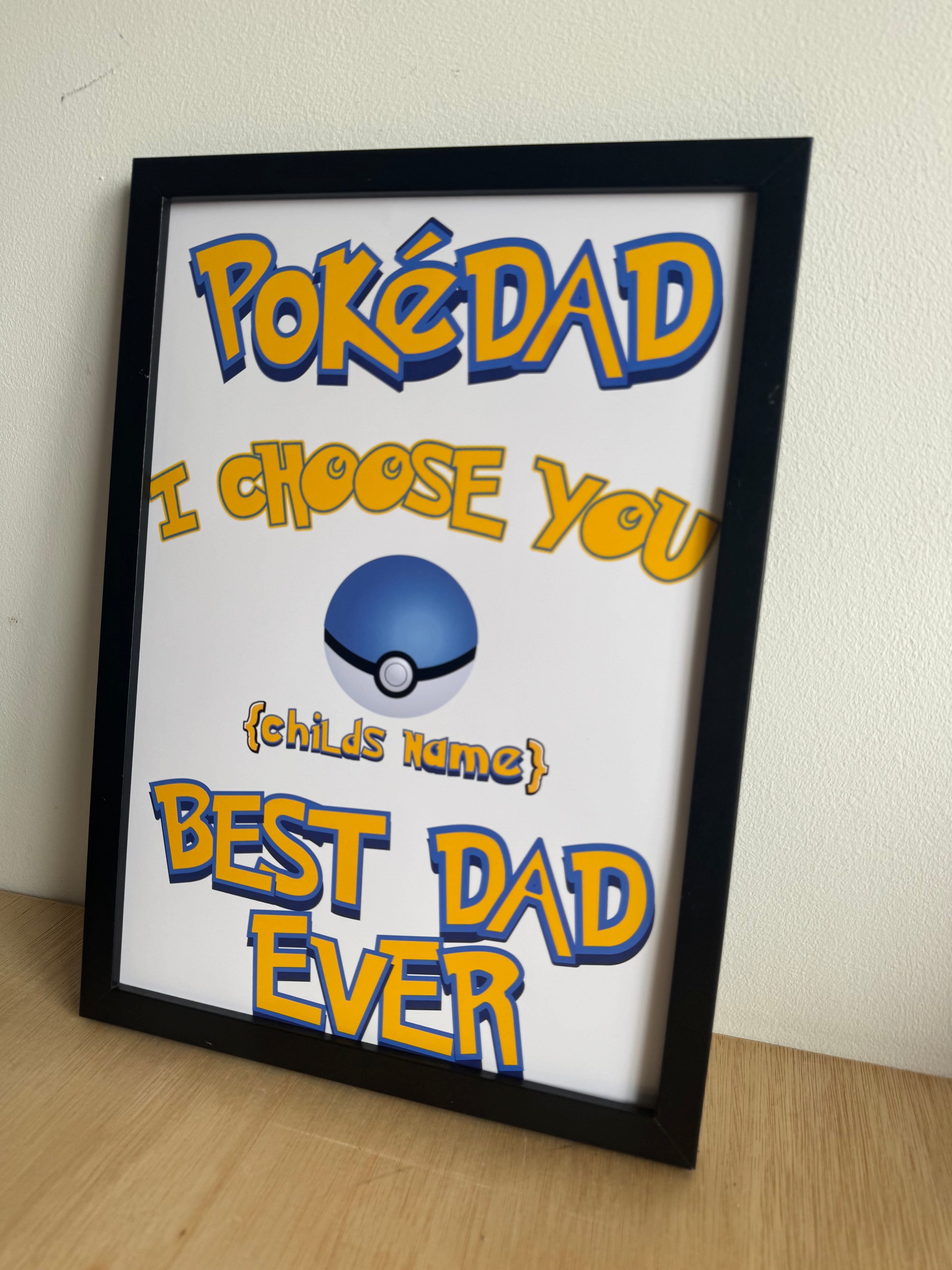 Personalised Pokédad Father's Day Print - A4 - Up to 3 Children