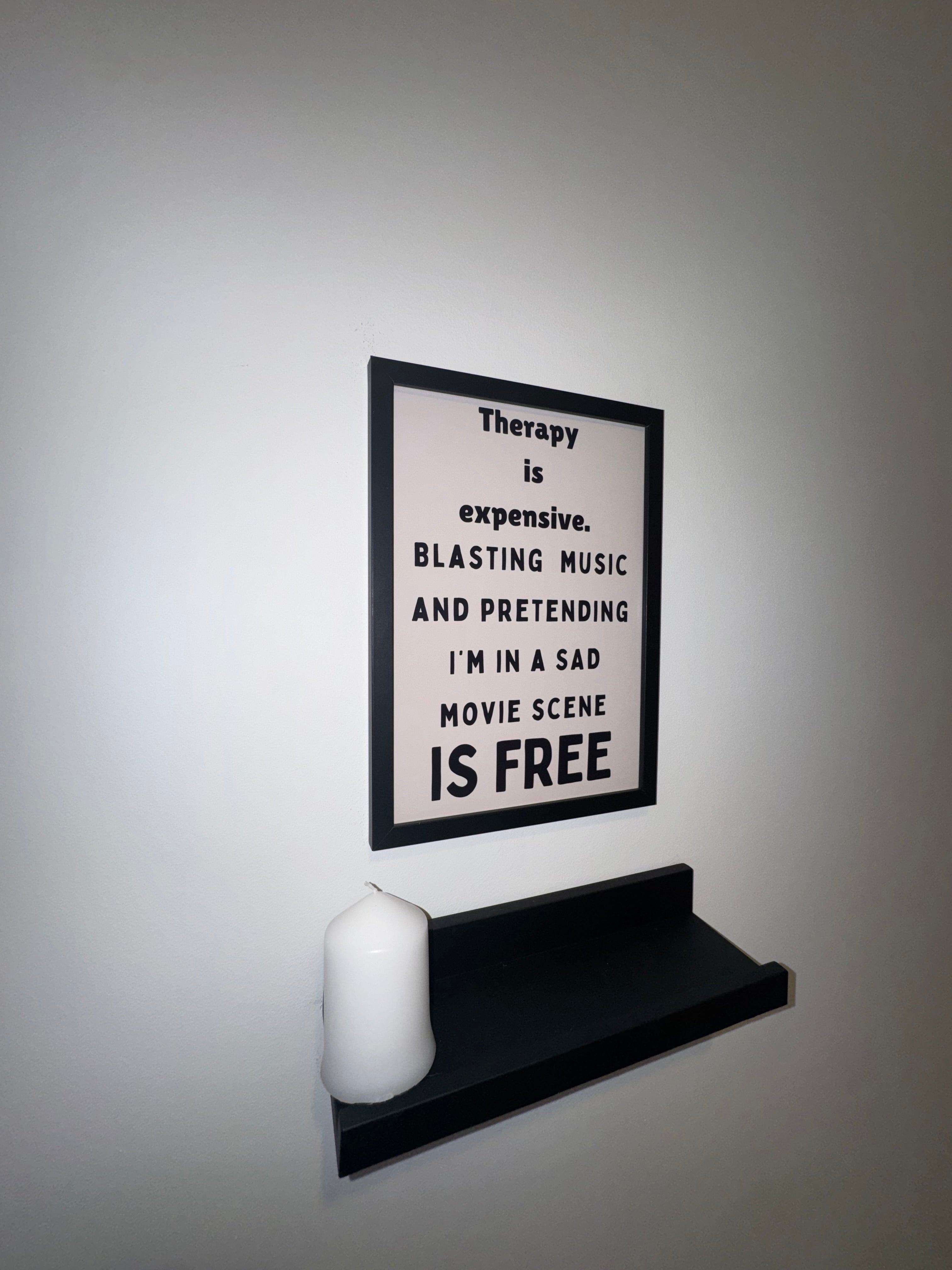 A4 Print | Therapy is expensive | Funny Typography | 3 Options | Framed or Unframed